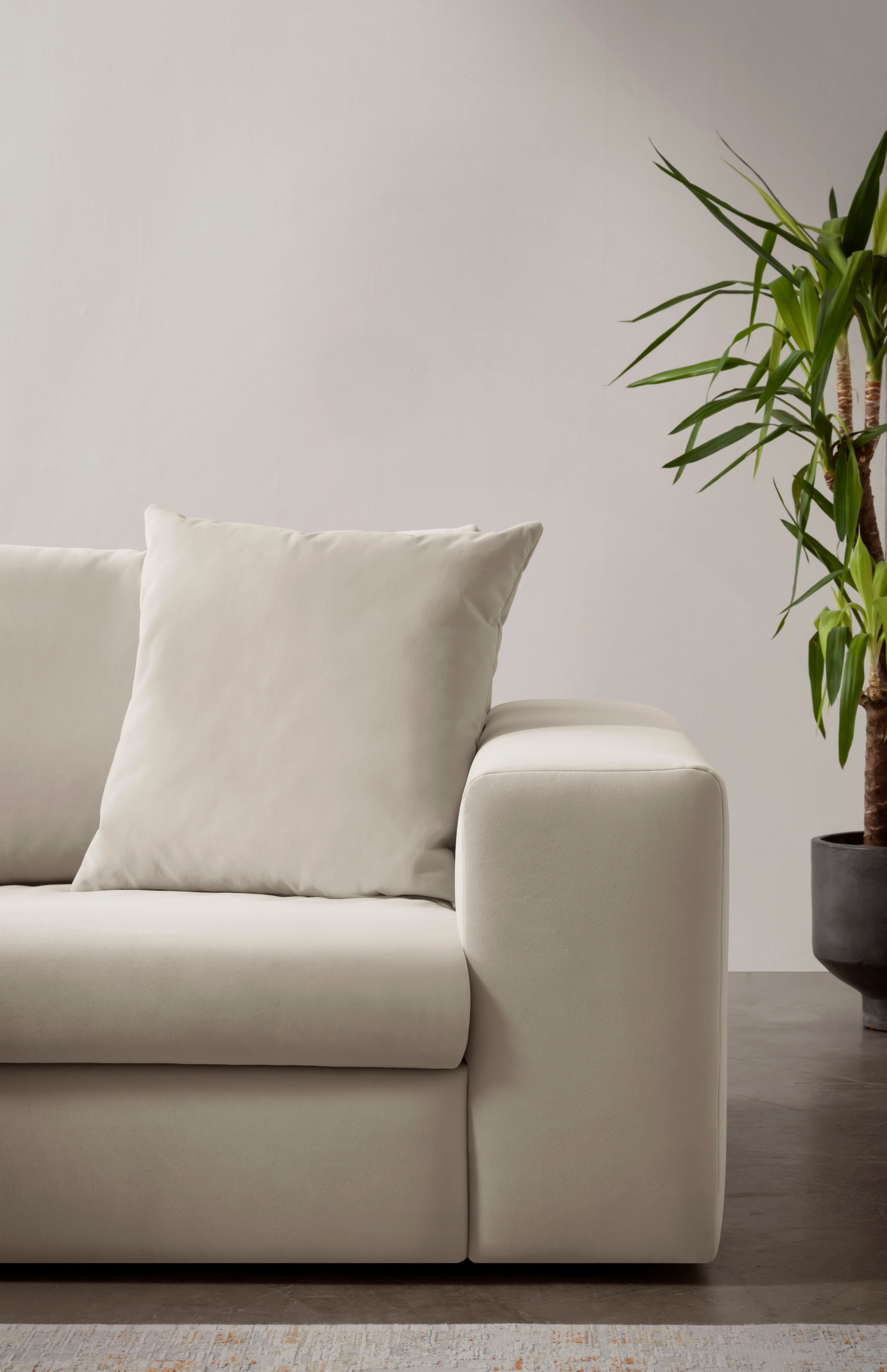 andas Ecksofa »SLEETLAND XXL in Samtvelours oder Vintage-Leder-Optik, L-Form,«, besonders groß und bequem