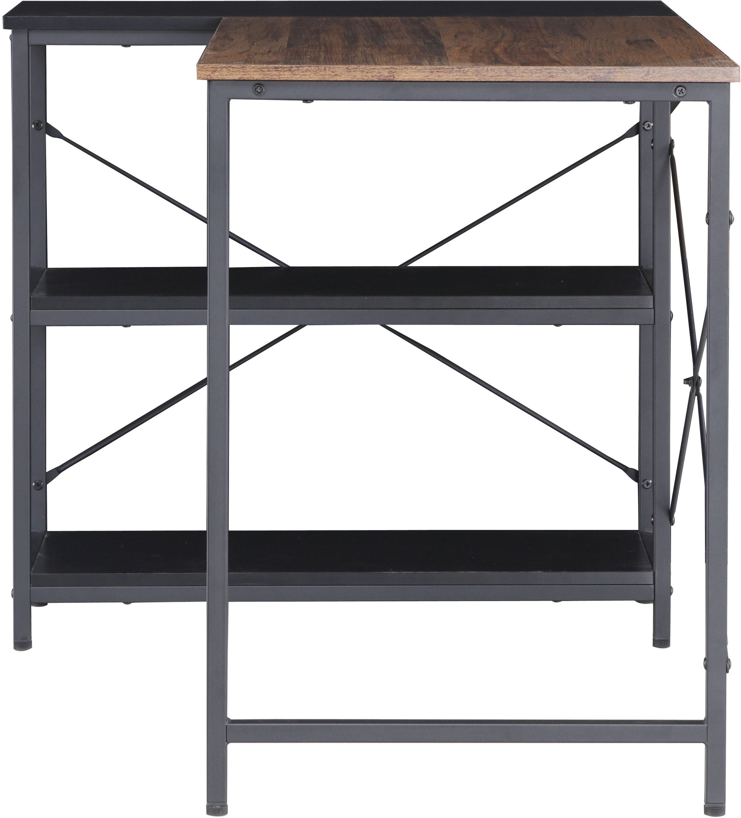INOSIGN Eckschreibtisch »Skruva, Computertisch, Basteltisch«, Metallgestell, Eckregal, ABS-Kanten, Gesamtbreite 120 cm