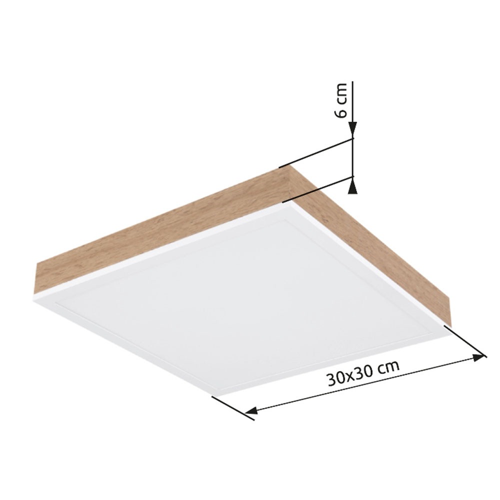 GLOBO LIGHTING LED Deckenleuchte »DORO«, Leuchtmittel LED-Modul | LED fest integriert, Deckenlampe/holzoptik/quadratisch/3000K/Wohnzimmer/Schlafzimmer
