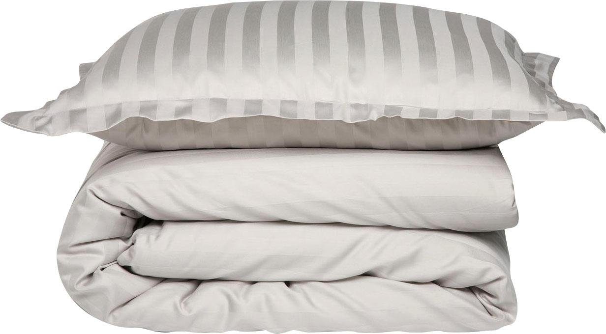 damai Bettwäsche »Streifsatin«, (2 tlg.), in Mako Satin Qualität, 100% Baumwolle, Bett- und Kopfkissenbezug mit Reißverschluss, kühlende Sommerbettwäsche, ganzjährig einsetzbar