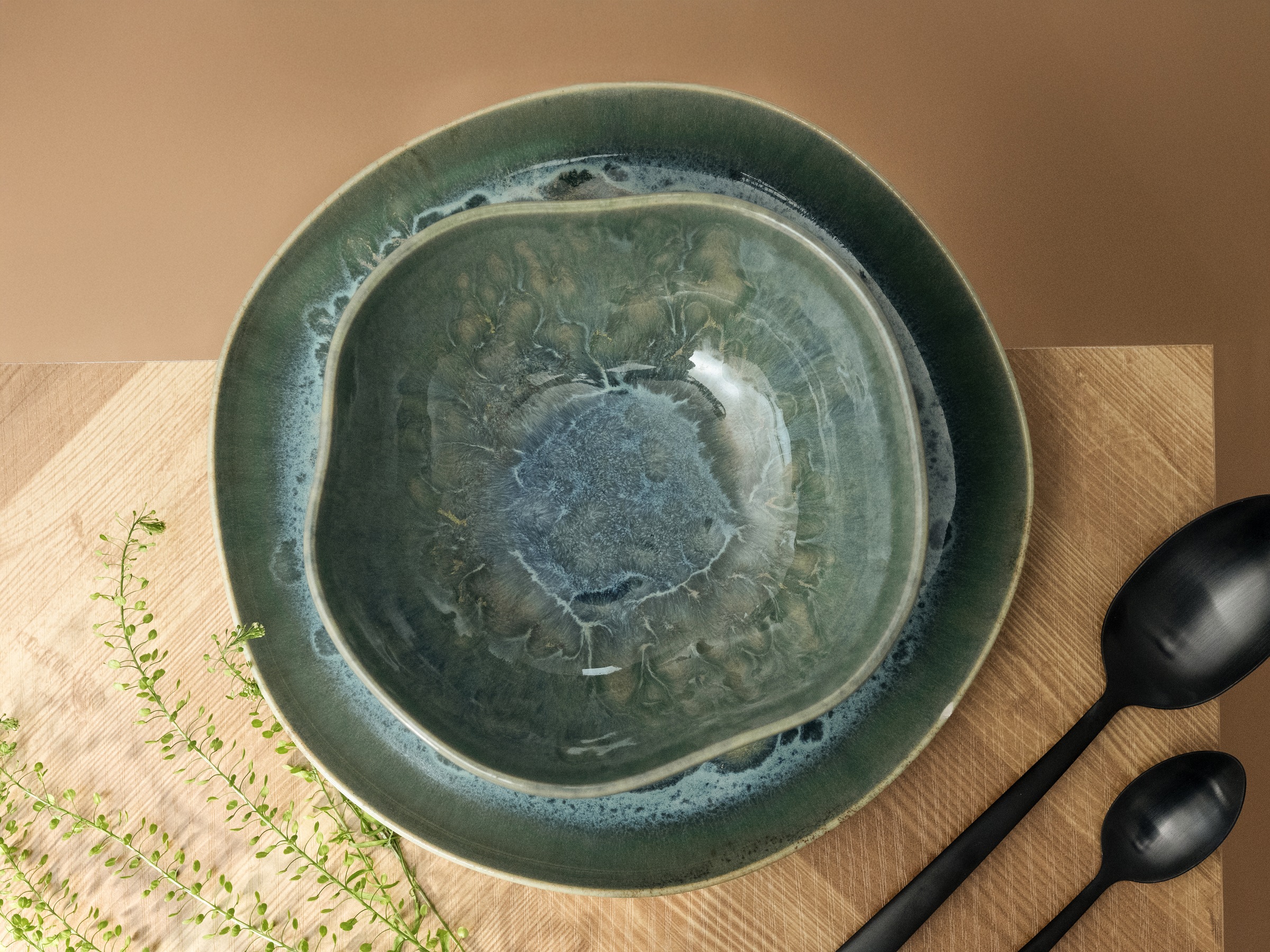 CreaTable Müslischale »Yuki« 4 Stk. aus Steinzeug Reaktiv-Digitaldruck, jedes Stück ein Unikat, Ø 17 cm