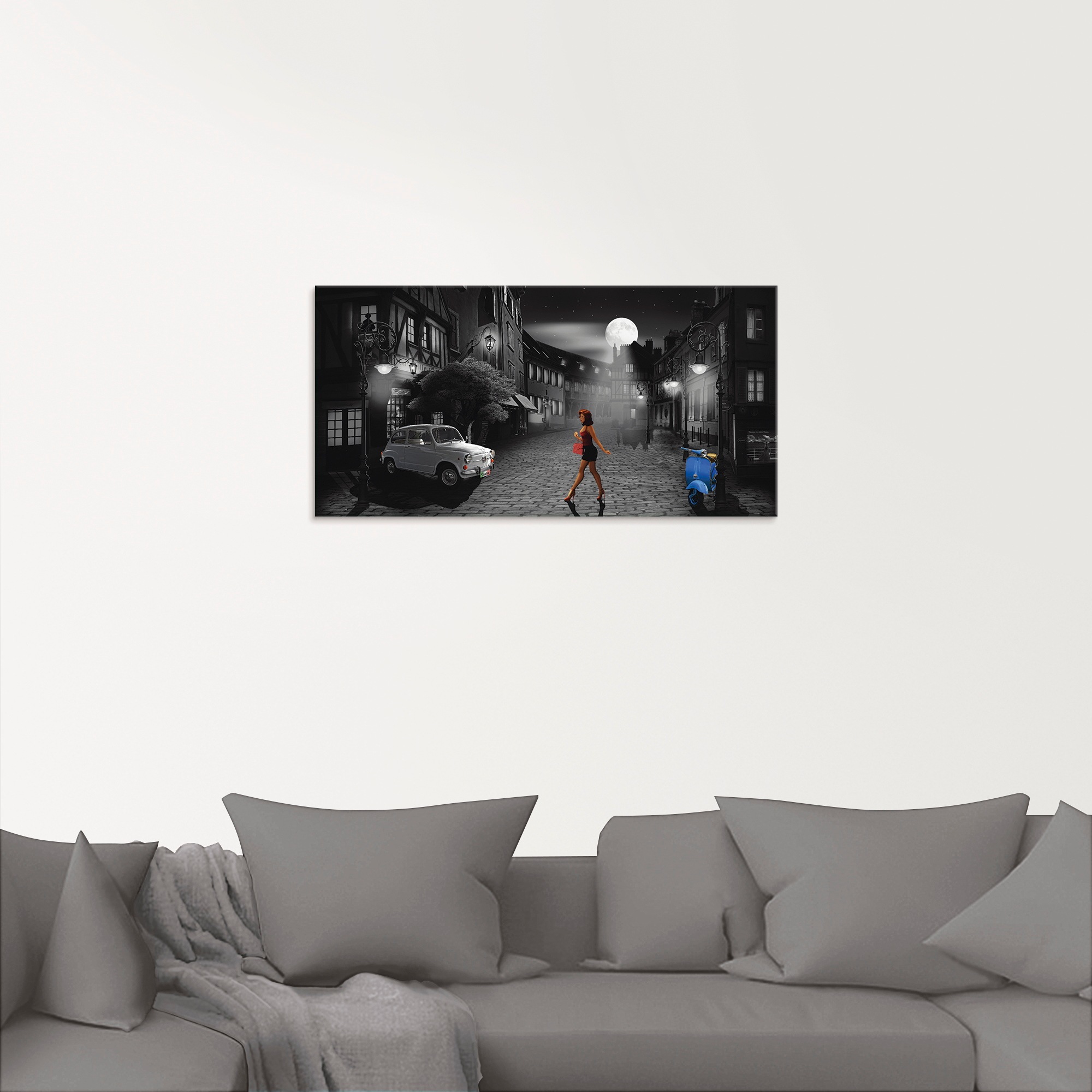 Artland Glasbild »Feierabend in bella Italia«, Frau, (1 St.), in verschiedenen Größen