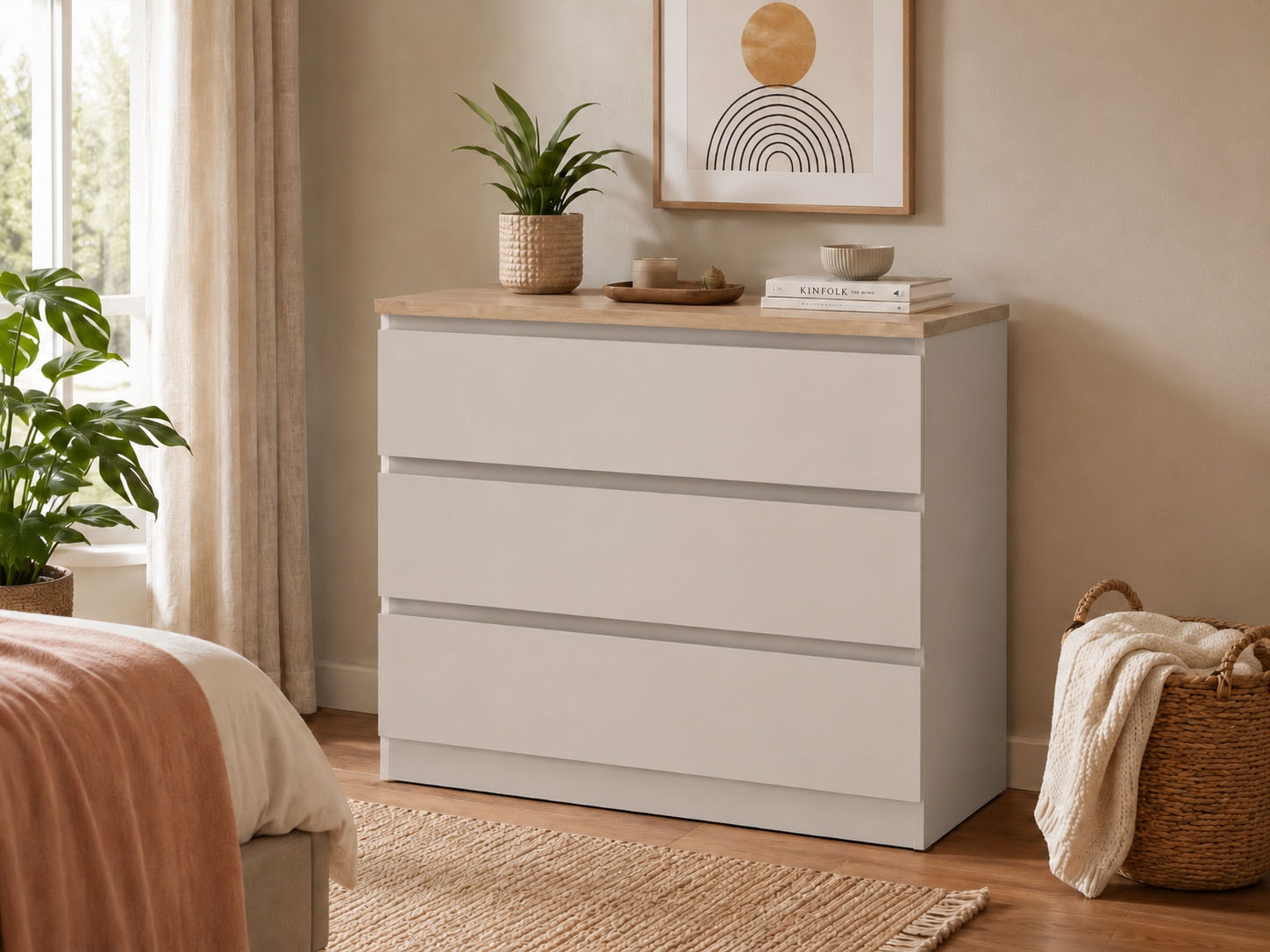 Home affaire Kommode "Naia" Modern, mehrere Farben,abgerundete Schubladenkanten auf Metallgleiter