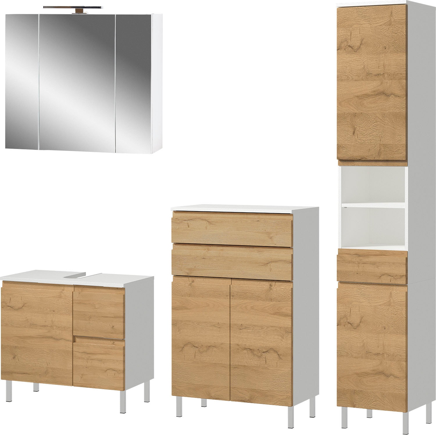 GERMANIA Badmöbel-Set "Torrance" 4 Stk. tlg. Unterschrank, Spiegelschrank m günstig online kaufen