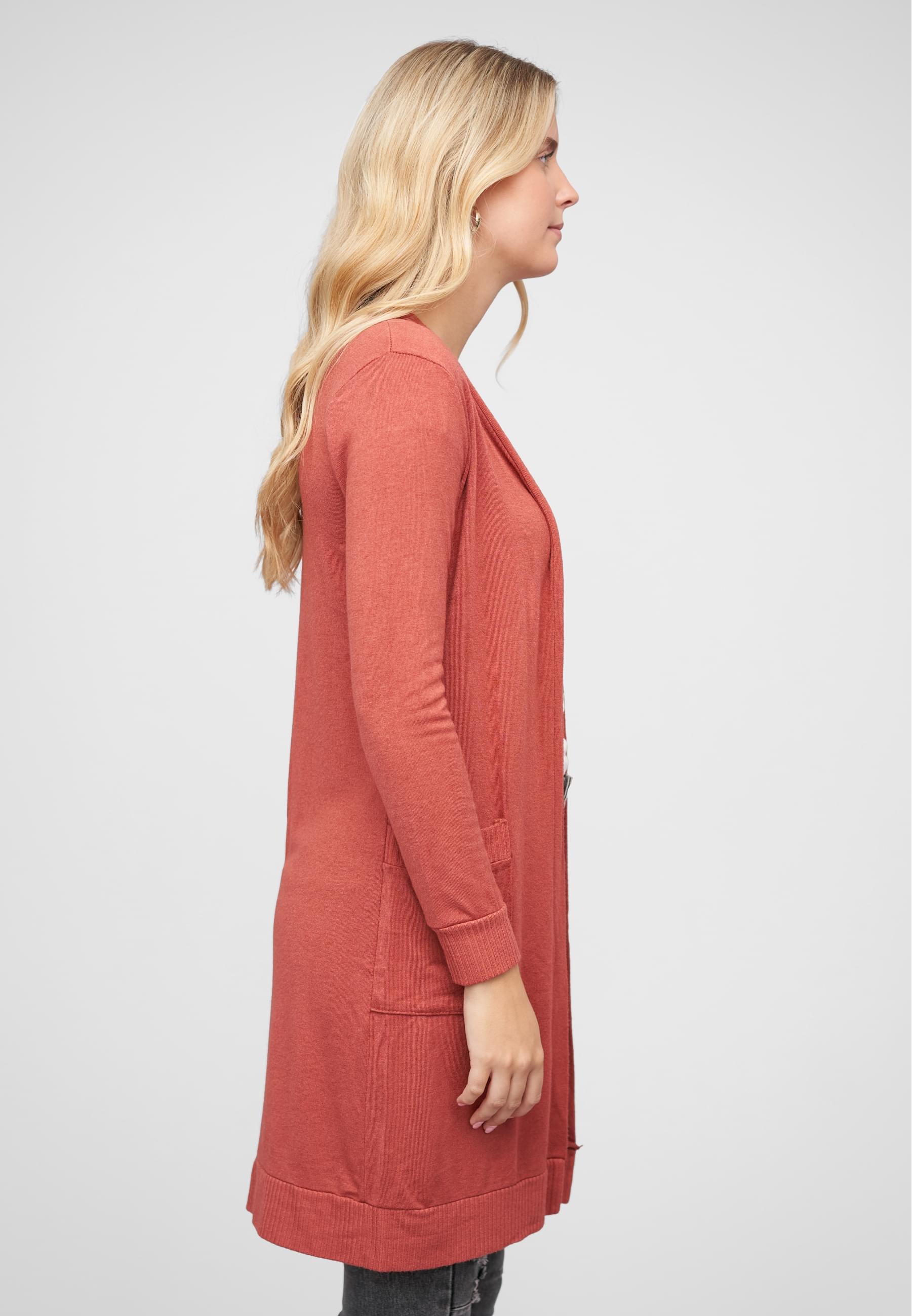 CLOUD 5IVE Strickjacke »CLOUD 5IVE Longform Viskose Cardigan mit 2 seitl. Taschen«