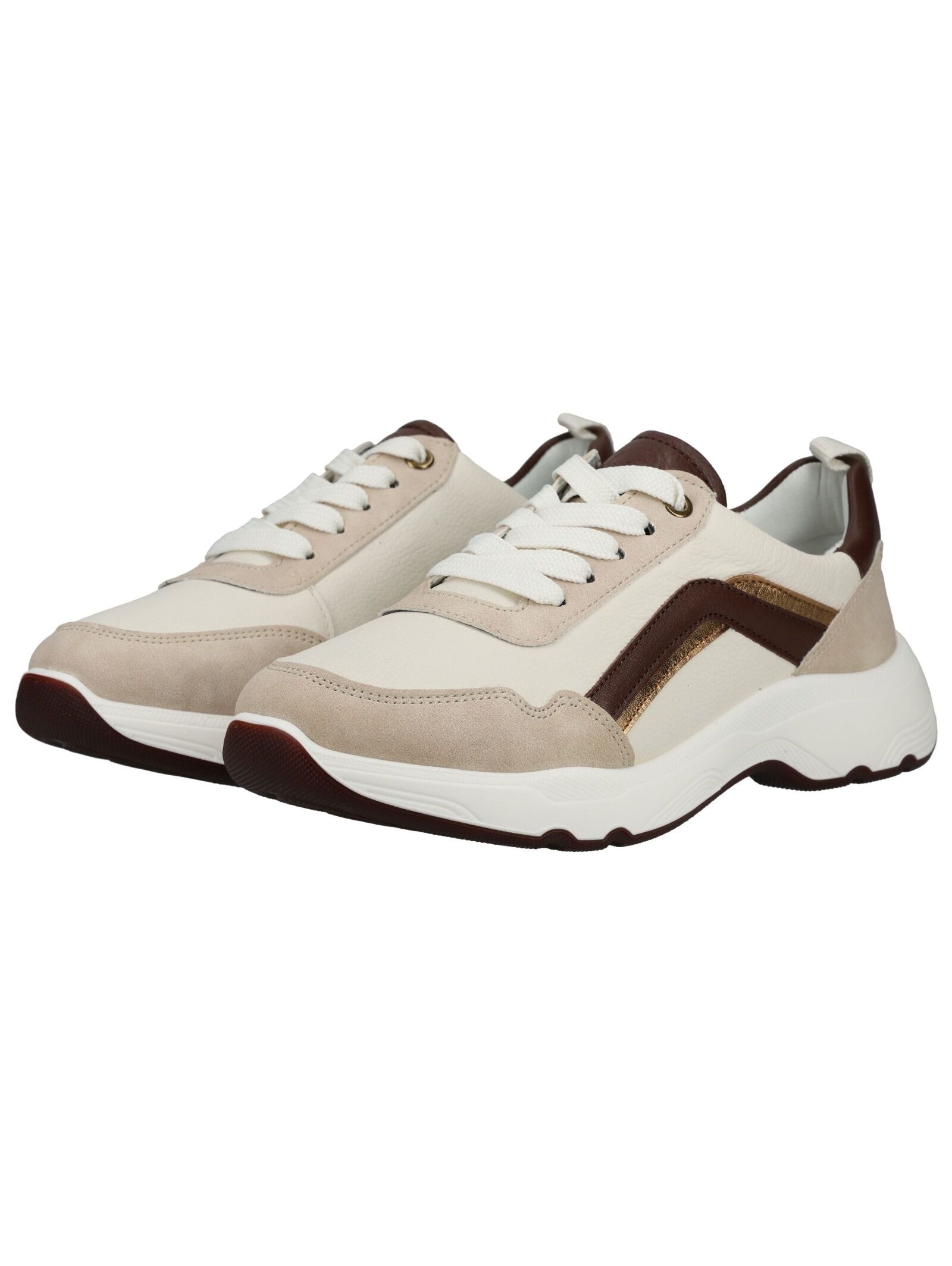 Sneaker ARA "Ara Sneaker Leder", Damen, Gr. 43, beige, mocha, Leder, Schuhe Sneaker 3