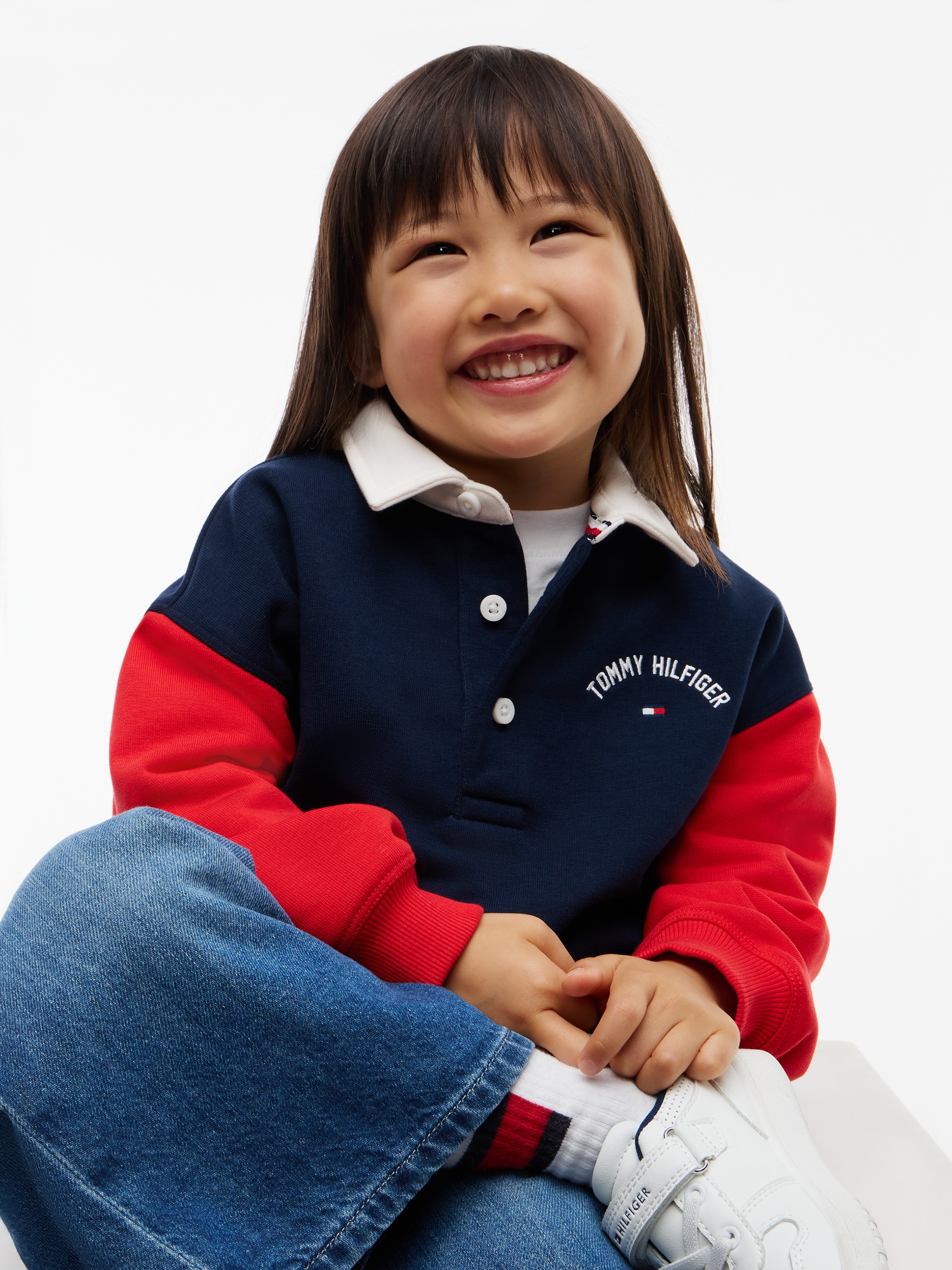 Tommy Hilfiger Sweatshirt , Polokragen & Knopfleiste, für Kinder
