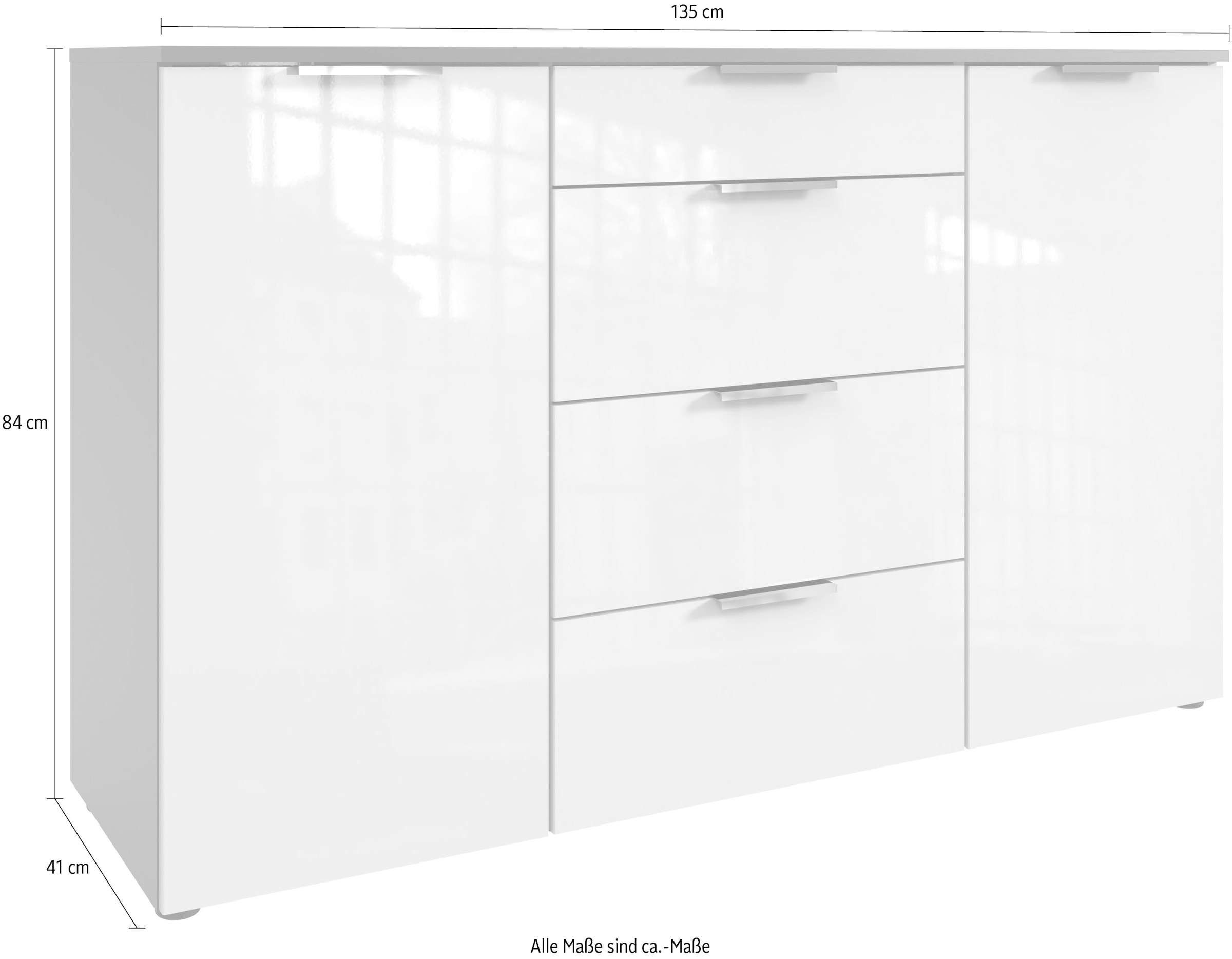 Wimex Kombikommode »level36 D by fresh to go«, mit lackierten Hochglanz Fronten, soft-close Funktion, 135cm breit