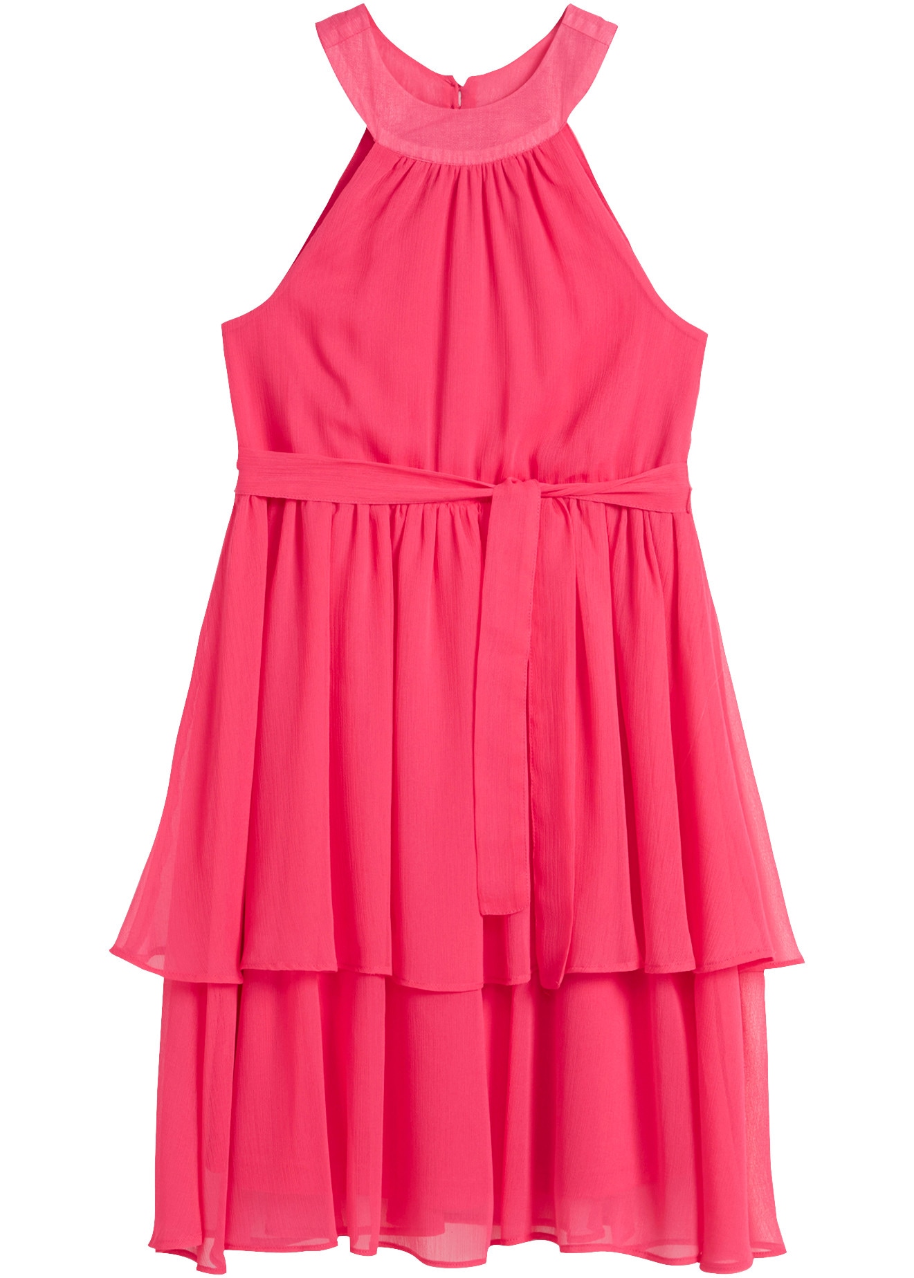 bonprix Midikleid ärmelloses Design, elastische Taille, mit separatem Gürtel, Volantrock