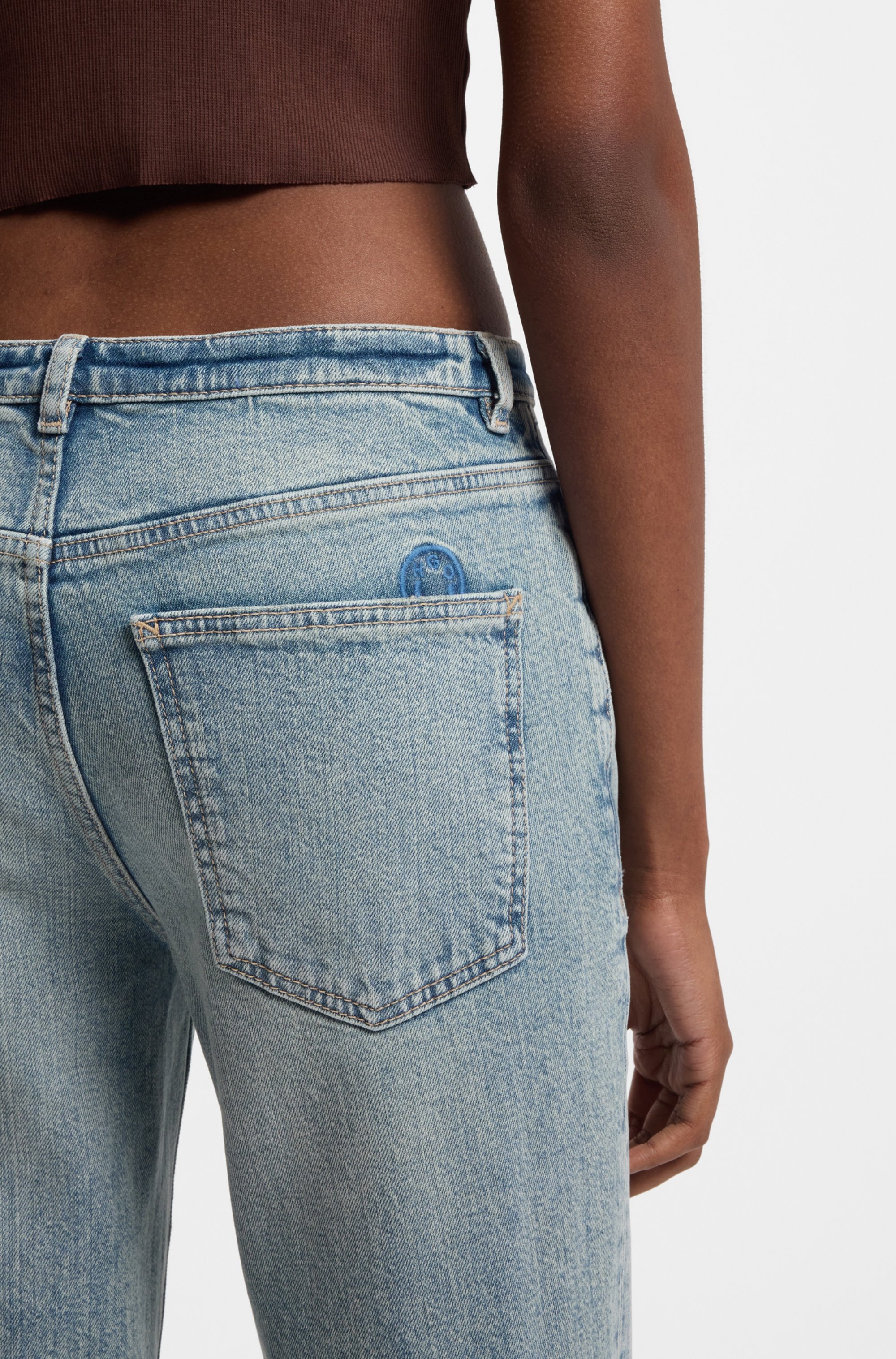 HUGO Blue Bootcut-Jeans "Gelissa" Mid Rise, weit ausgestellt günstig online kaufen