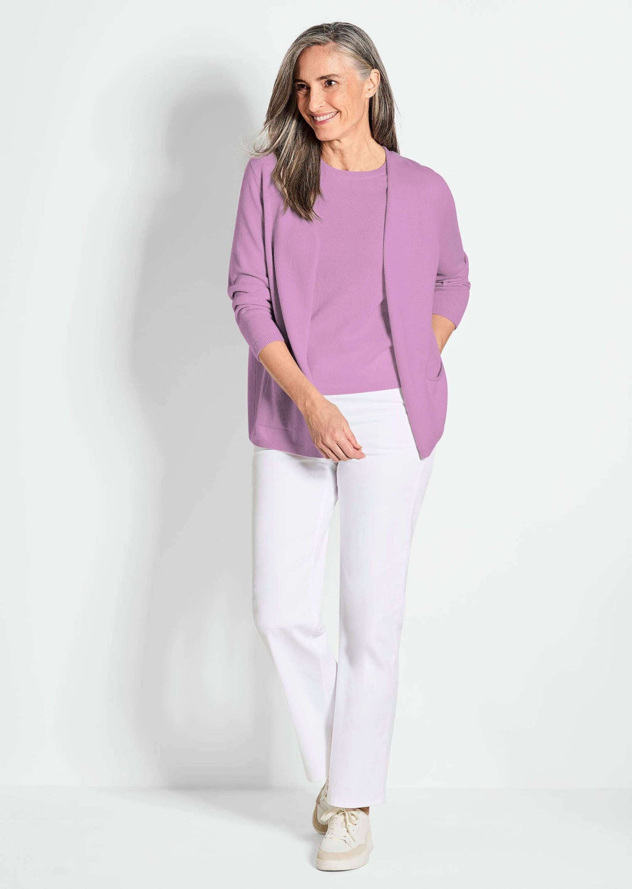 GOLDNER Strickjacke "Cardigan in langer offener Form" Aufwendig in Form ges günstig online kaufen