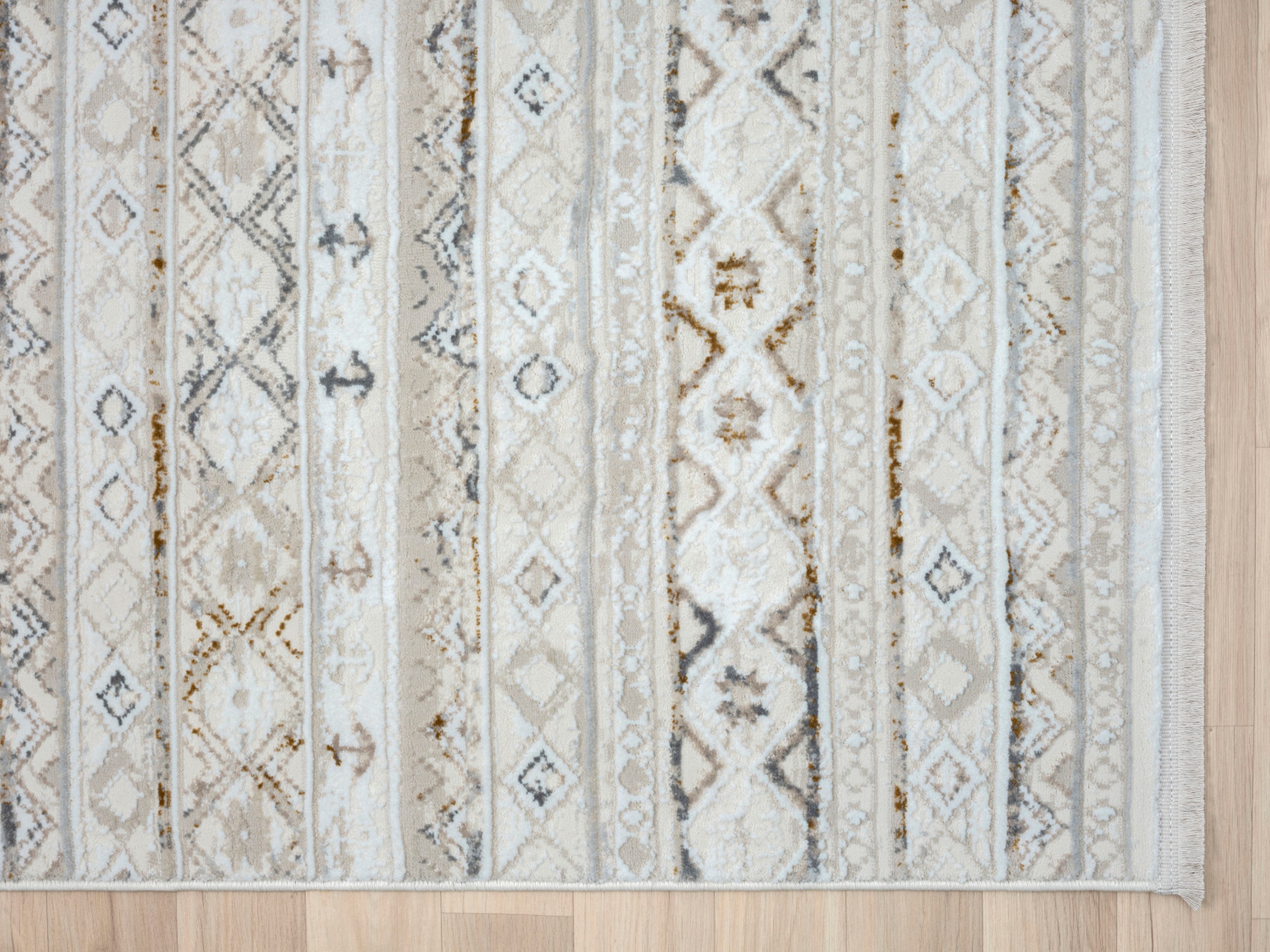 Myflair Möbel & Accessoires Teppich »My Nomady Lagerräumung«, rechteckig, 10 mm Höhe, Kurzflor, Scandi-Design, besonders weich durch Microfaser, mit Fransen