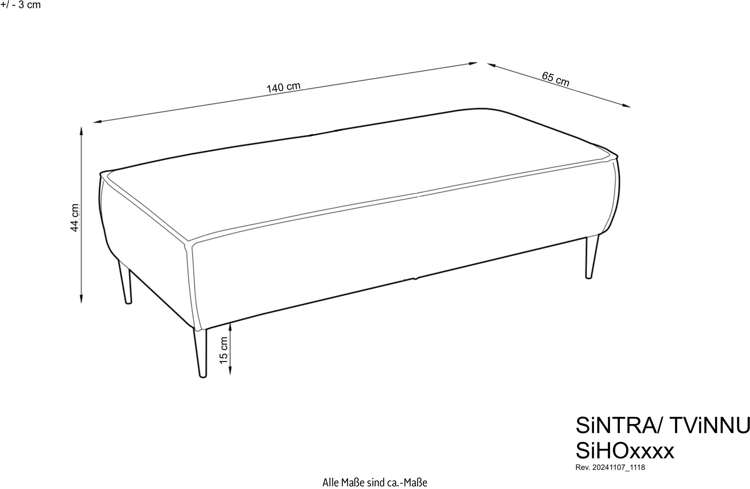 andas Sitzgruppe »TVINNU, Polsterecke L-Form, Schlaffunktion, mit Hocker«, (Set, 2 tlg.), stellbar zum Schlafsofa (Krokodilverbinder)