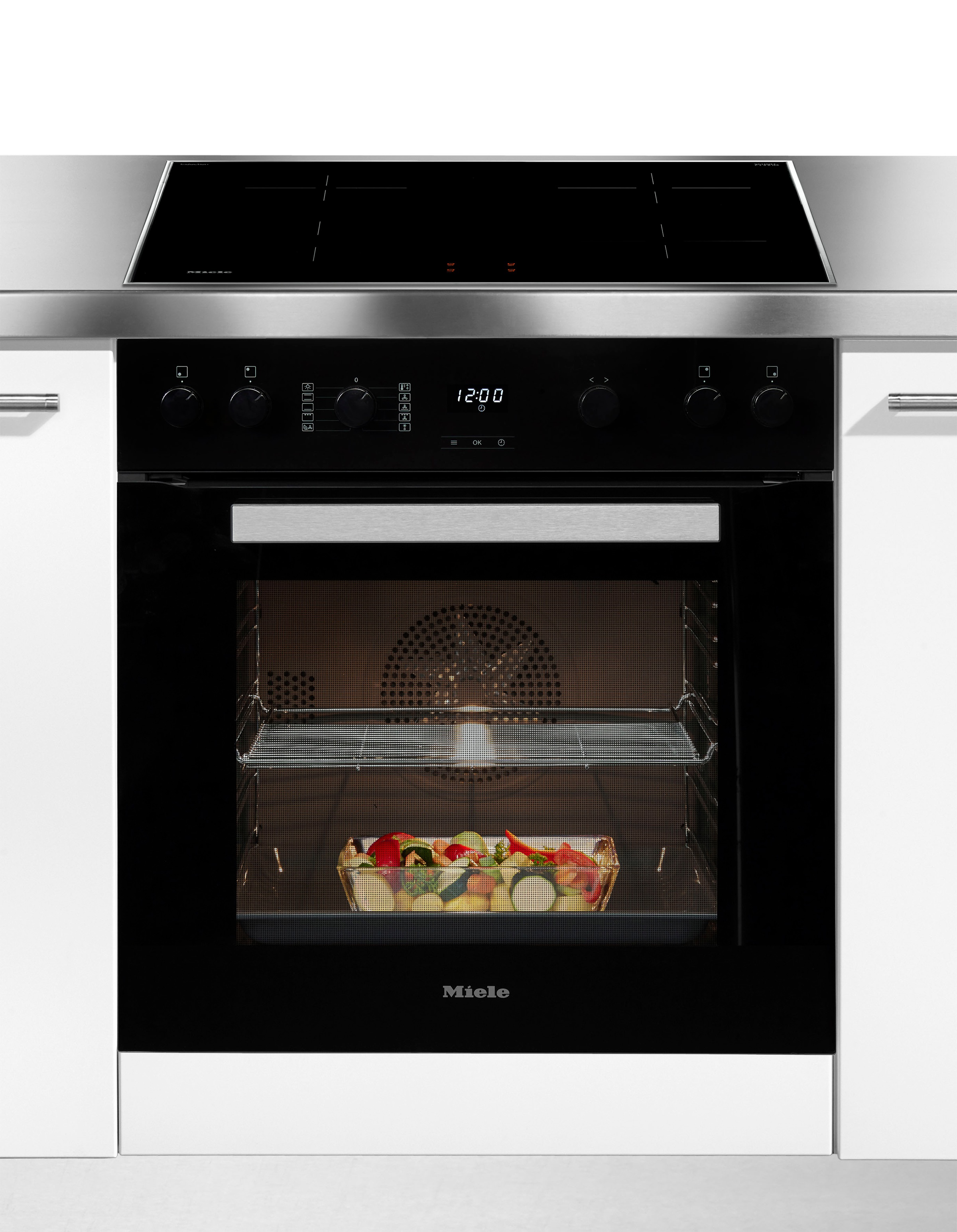 Miele "H2455 I OBSW + KM 7061 FR" Herd-Set - Kombination aus Herd und Induk günstig online kaufen