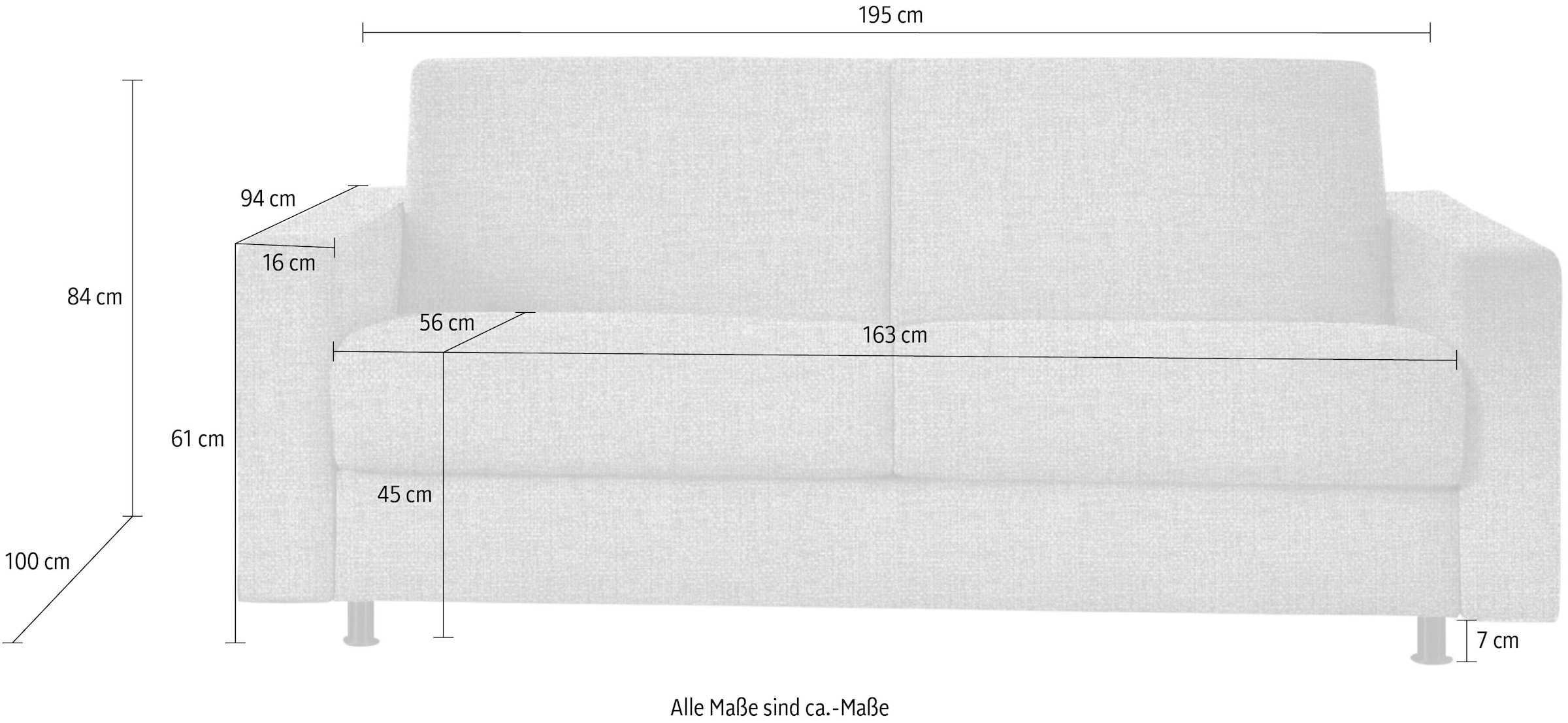 Bali Schlafsofa »Messina« Dauerschläfer in 140 und 160er Breite. 3 Matratzen zur Auswahl