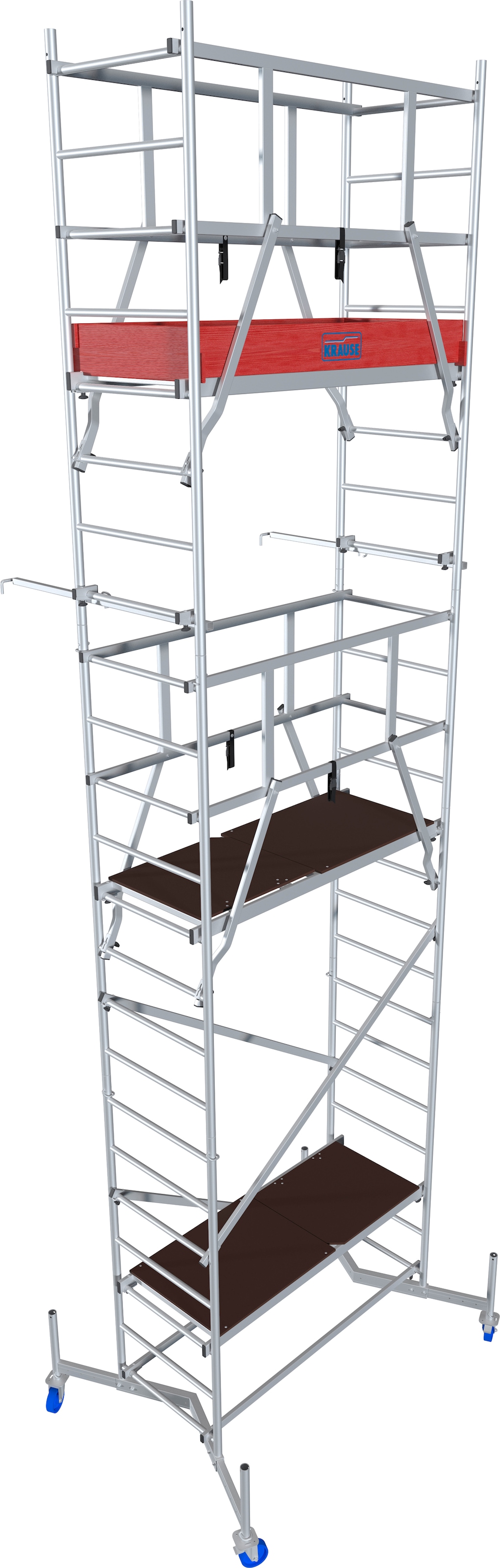 KRAUSE Arbeitsgerüst "ClimTec System", Komplettgerüst inkl. 1 Aufstockung, 2 Aufstockung + Fahrrollensatz