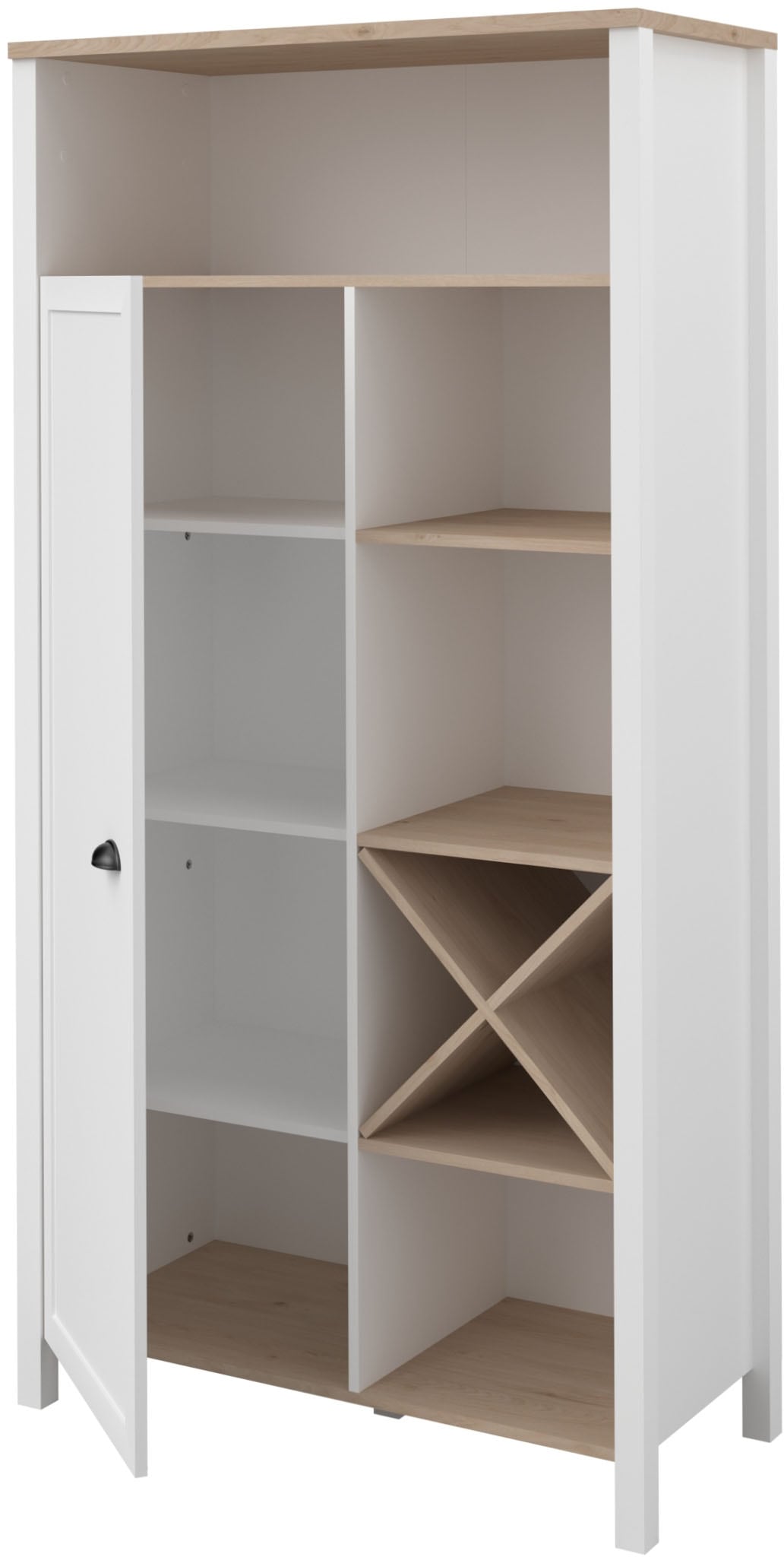 Parisot Schrank-Set »Cottage 1«, (Set, 2 St., Buffet Schrank und Beistellschrank), Viel Stauraum, Flaschenregal, Metallgriffe, MDF, melaminbeschichtet