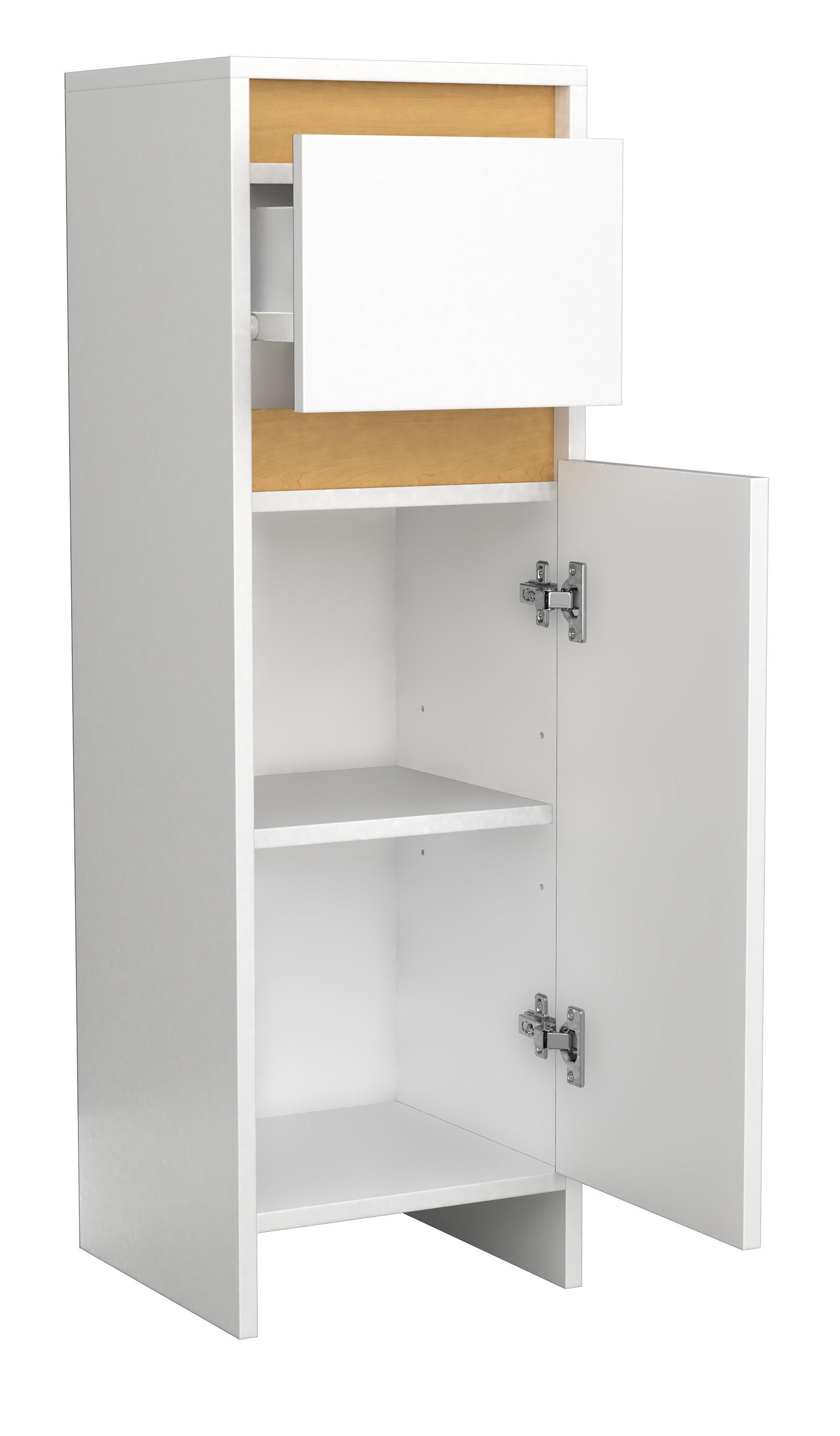 VCM Hochschrank »VCM Holz Midischrank | Badregal | Maße: H. 95 x B. 30 x T. 30 cm | 1 Schublade | 1 große Tür - Malira«, (1 St.)