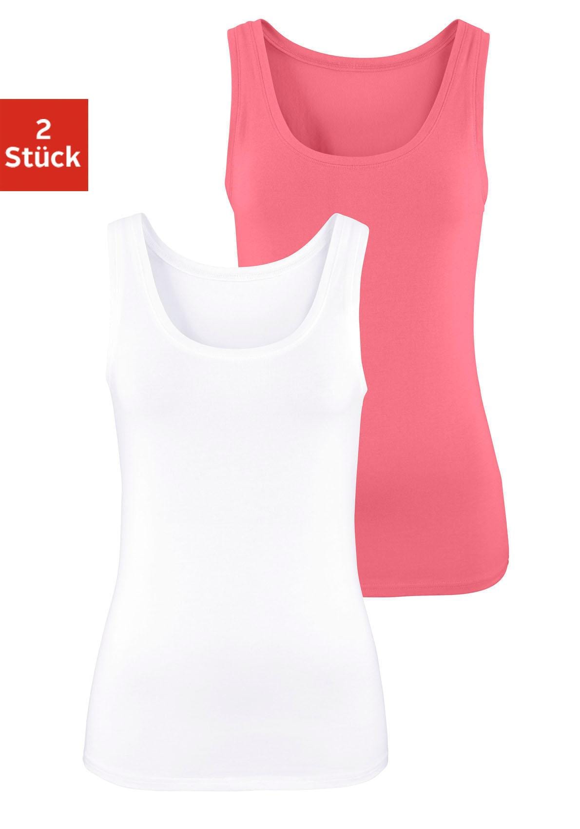 für Tanktop, | Vivance Baumwoll-Qualität, (2er-Pack), bestellen Strandtop elastischer BAUR aus