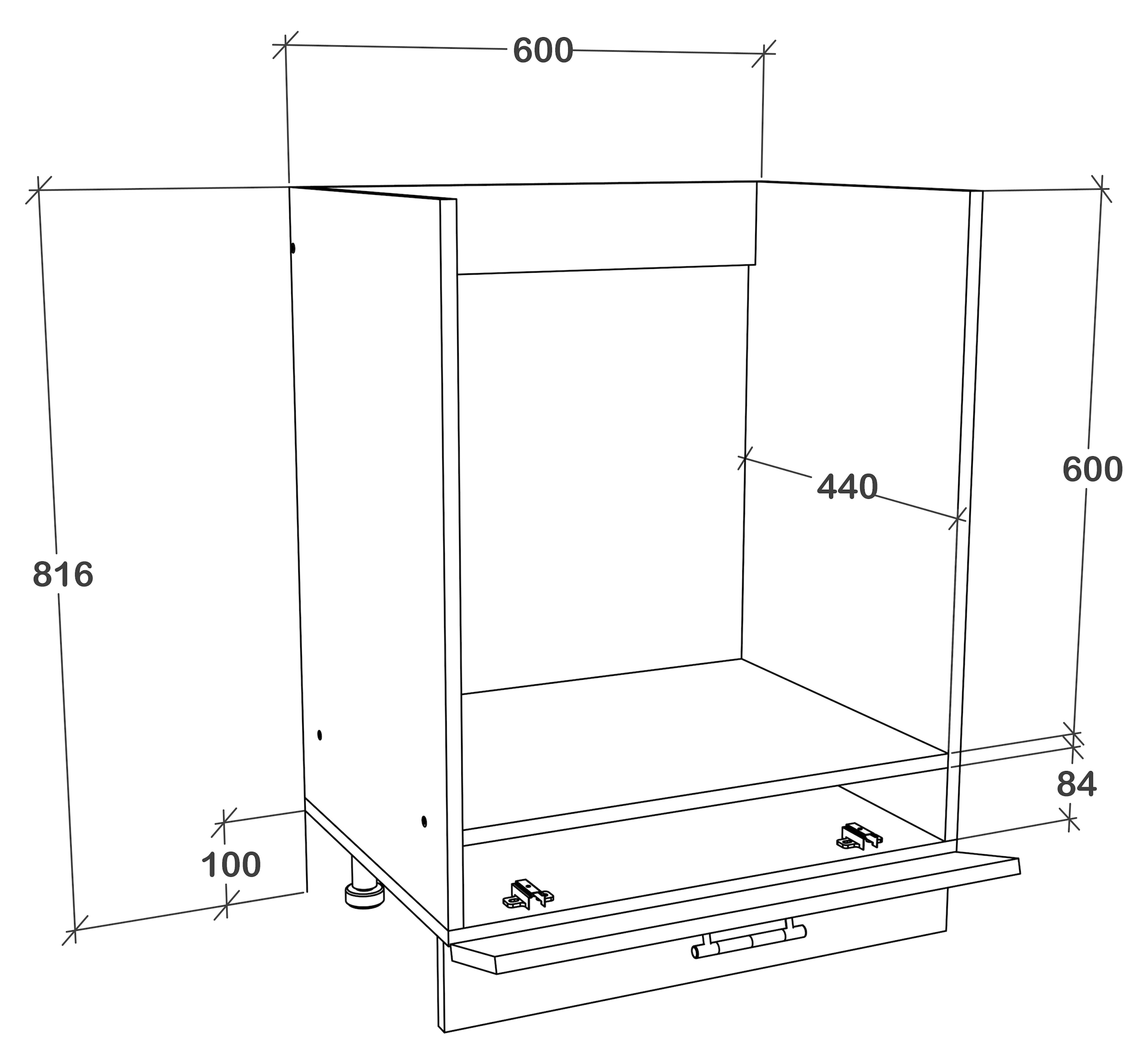VCM Herdumbauschrank »Ofenschrank Breite 60 cm Herdschrank Küche Esilo F«