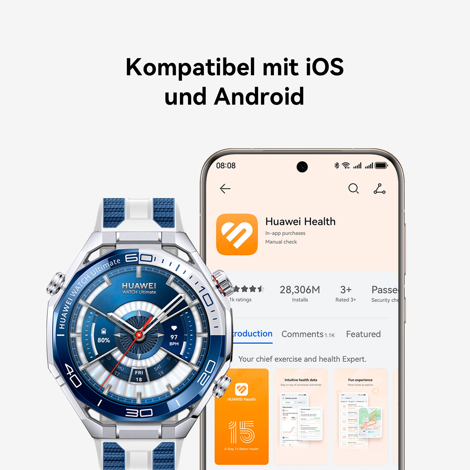 Huawei Smartwatch »WATCH Ultimate 2« (3,8 cm / 1,5 ″) Harmony OS