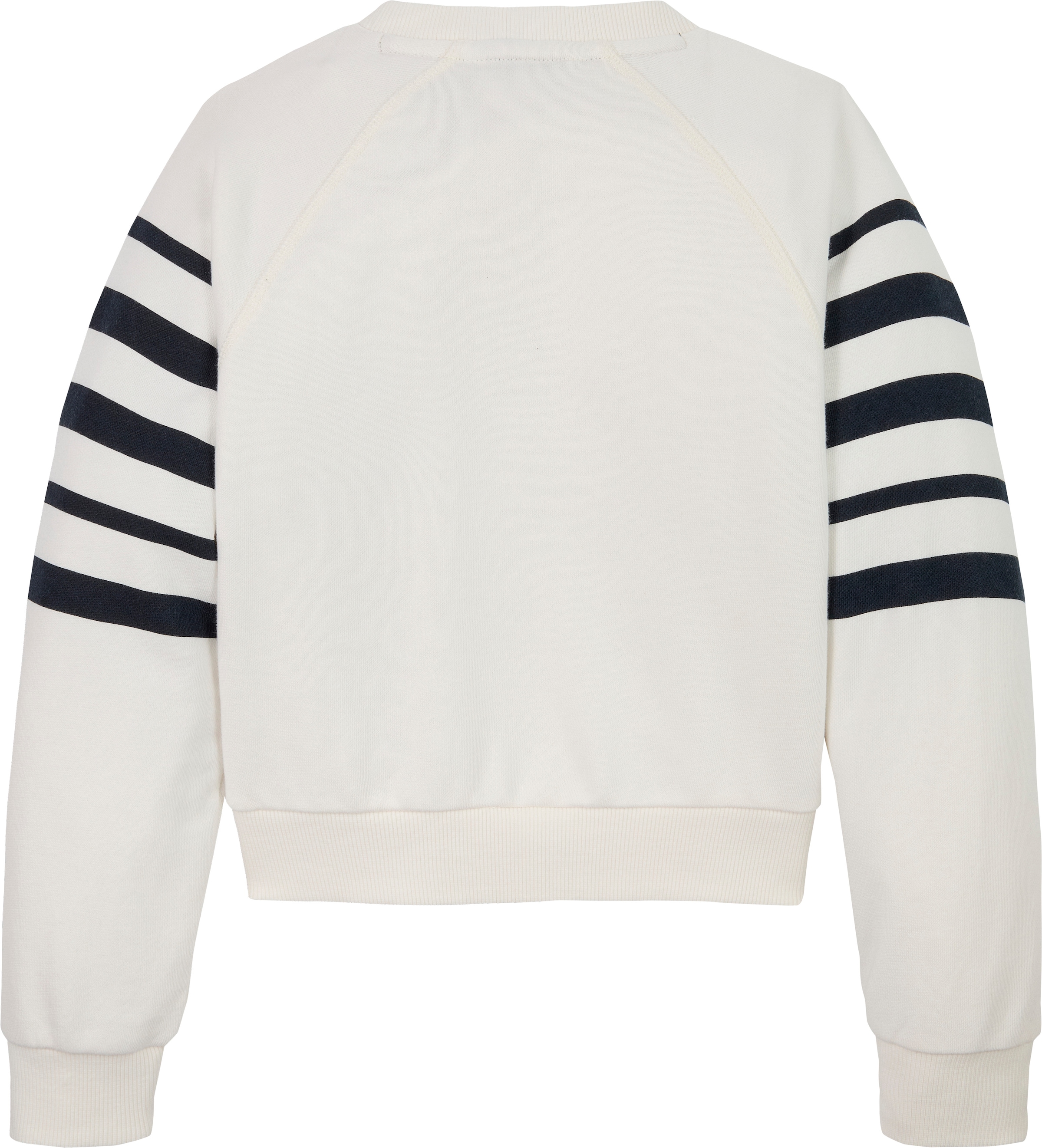 Tommy Hilfiger Sweatshirt »TOMMY SCRIPT CN SWEATSHIRT«, mit Logostickerei, mit Streifenmuster