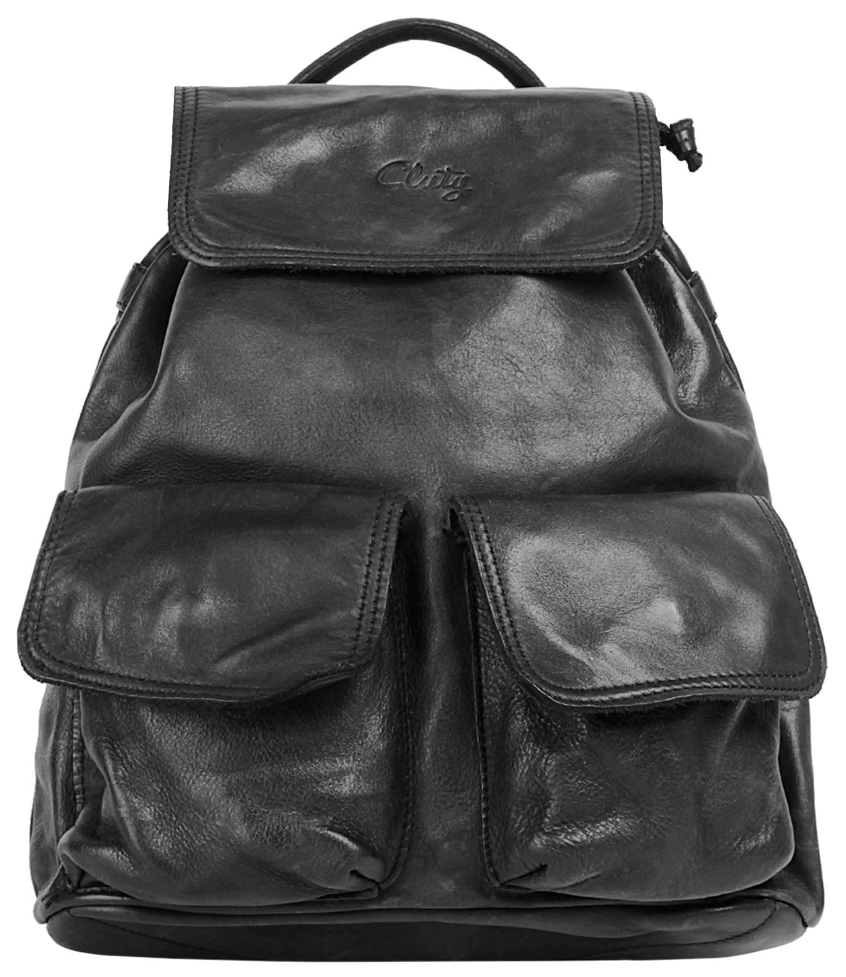 Cluty Cityrucksack, echt Leder, Made in Italy