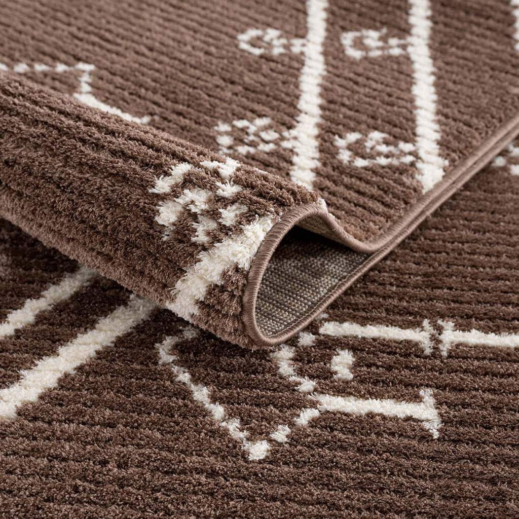Teppich CARPET CITY "April 2291", braun, B:80cm H:10mm L:300cm, Polyester, Teppiche, Teppich, Läufer, weich durch Microfaser, Boho Ethno Look, Wohnzimmer 3