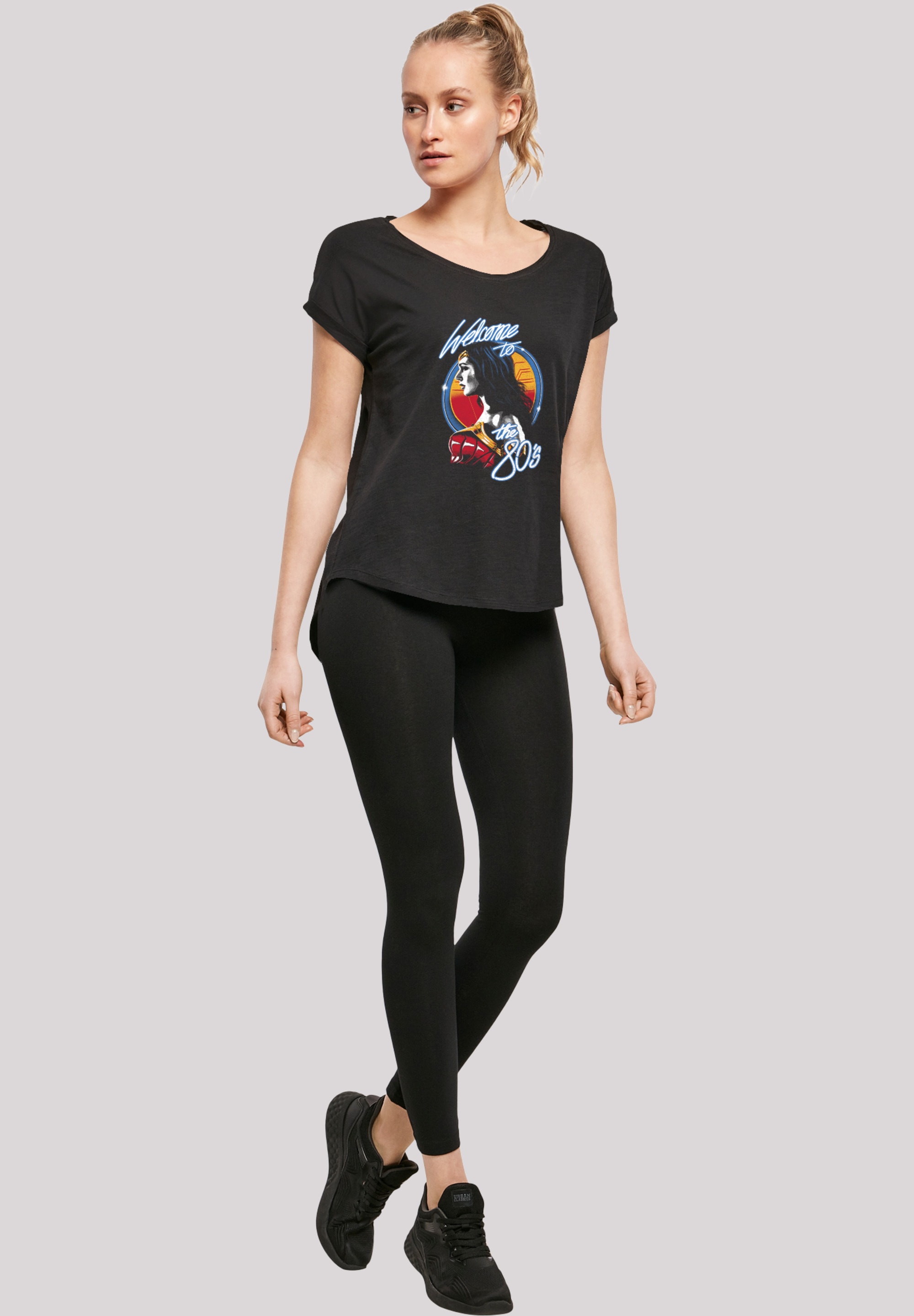 F4NT4STIC T-Shirt »DC Comics Wonder Welcome To The 80s«, Damen,Premium Merch,Lang,Longshirt,Bedruckt