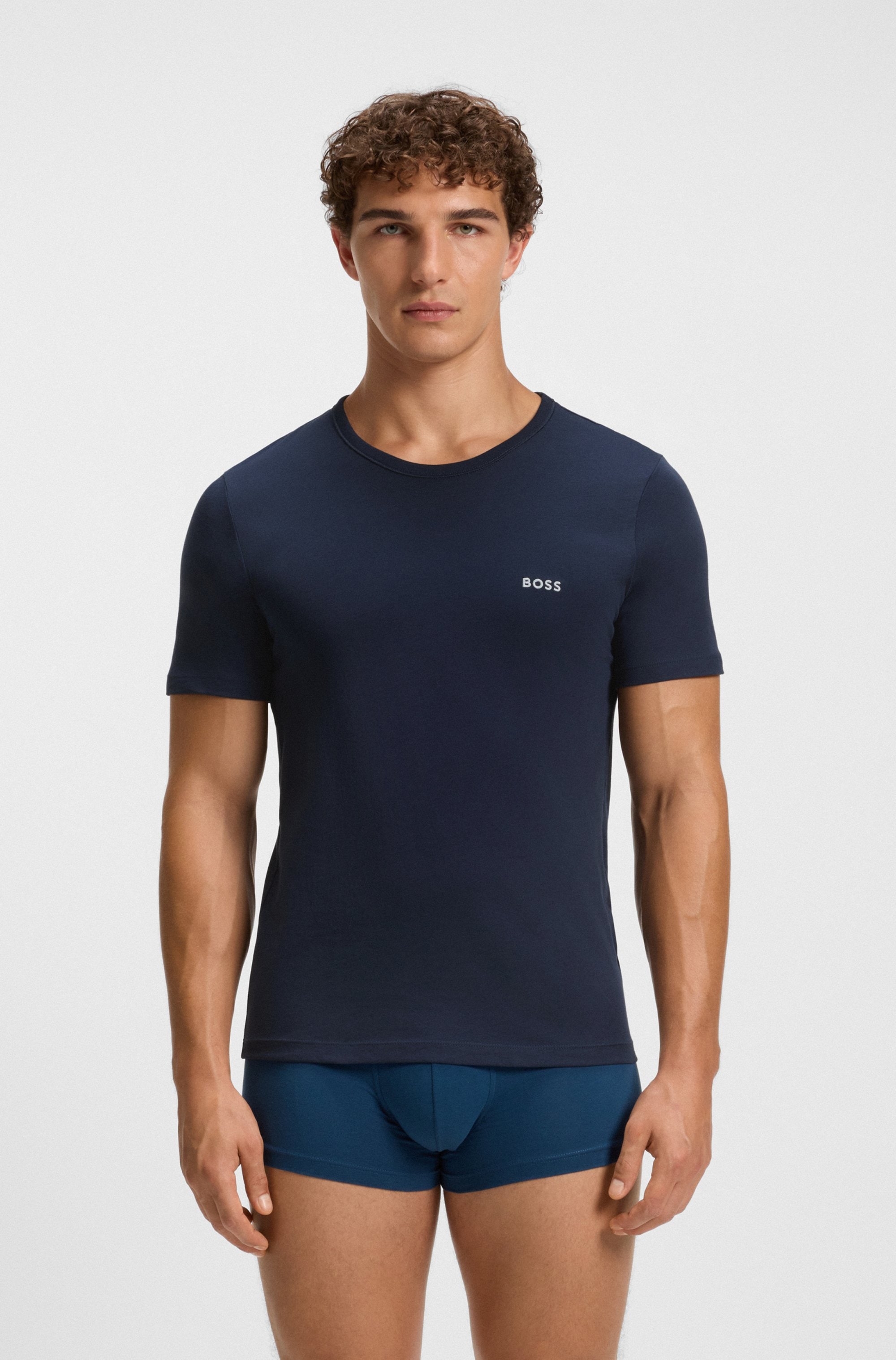 BOSS T-Shirt »TShirtRN 3P Classic«, (3 tlg.), mit Logostickerei