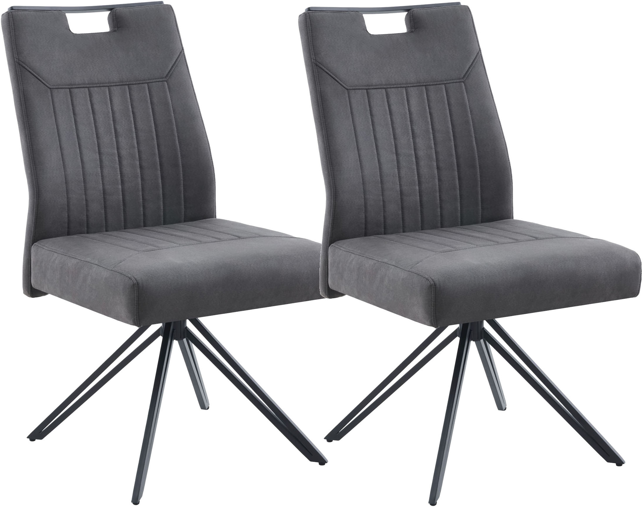 HELA 4-Fußstuhl "MAGGY" (Set) 2 Stk.XXL Sitzbreite, 360 drehbar, V-Fuß, Federkorb, 200kg belastbar