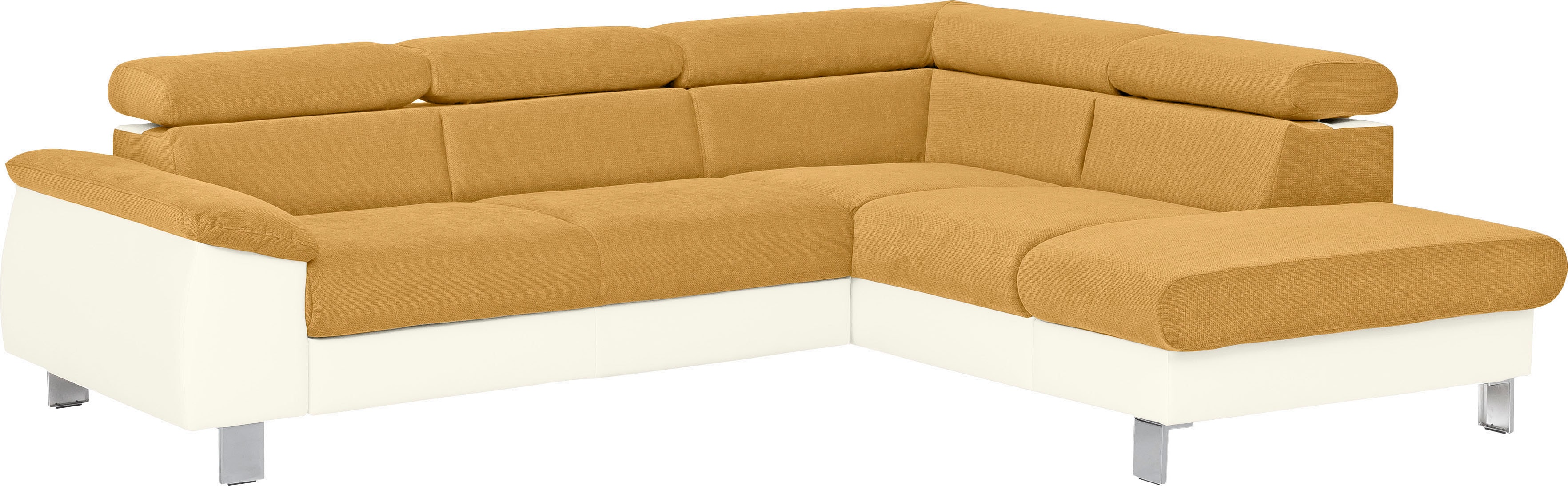 COTTA Ecksofa "Komaris L-Form, B: 249 cm" mit Kopfteilverstellung, optional Schlaffunktion, Bettkasten & Licht