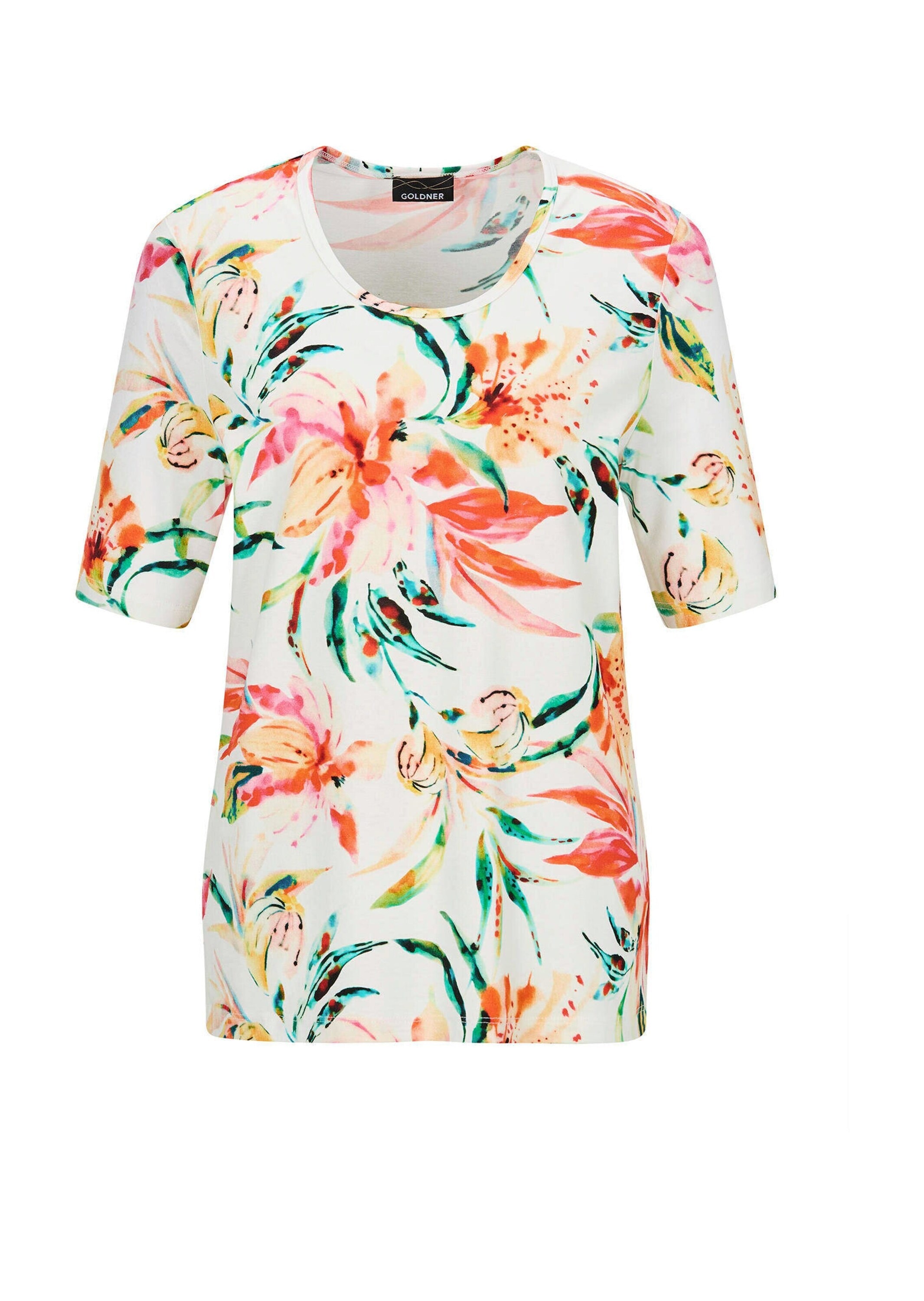 GOLDNER Print-Shirt "Cityshirt mit floralem Muster" Großflächiger Blumenprint