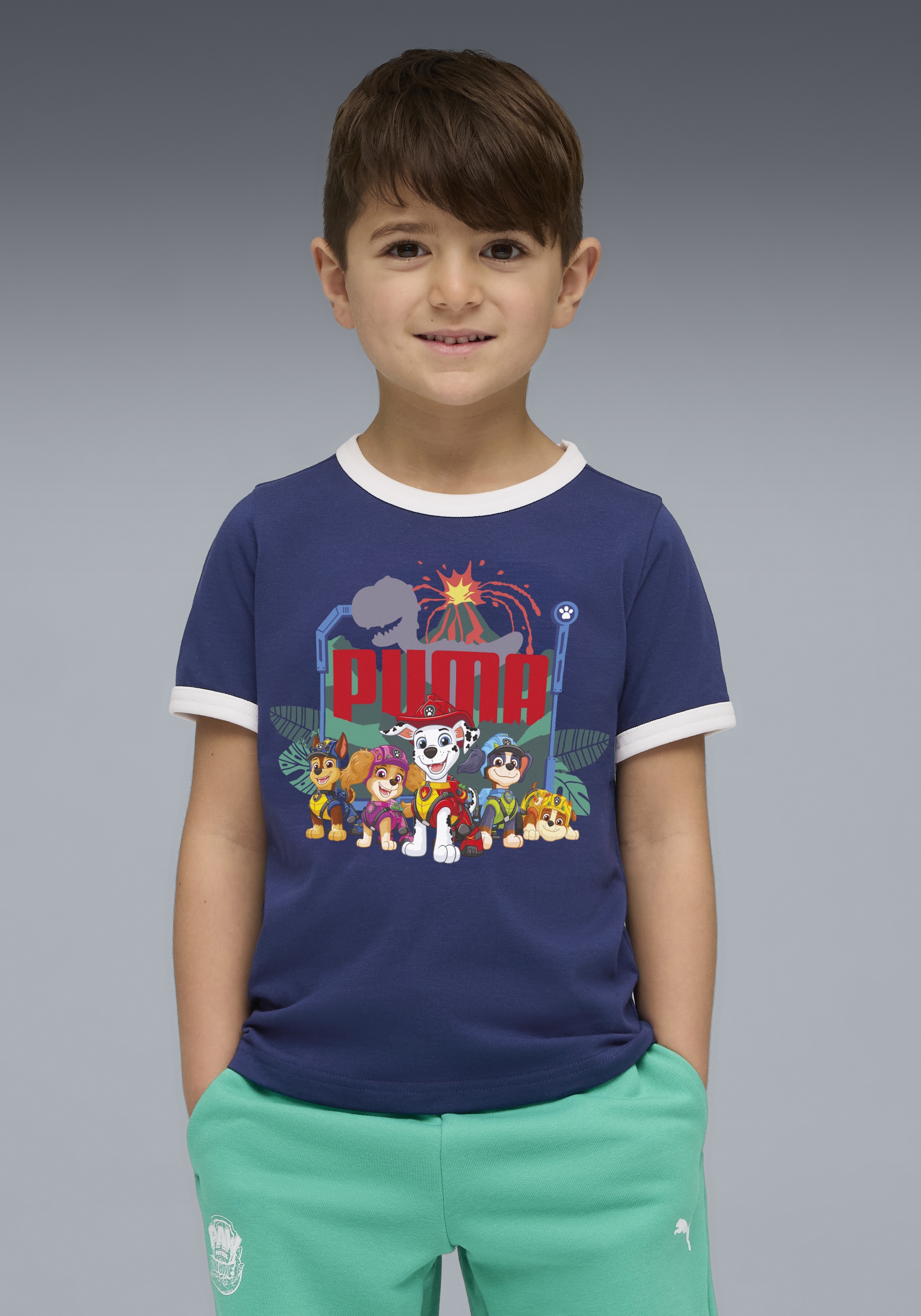 Puma T-Shirt "X Paw Patrol Ringer Tee" Regular Fit, Kurzarm, Für Kinder, Mit Rundhalsausschnitt