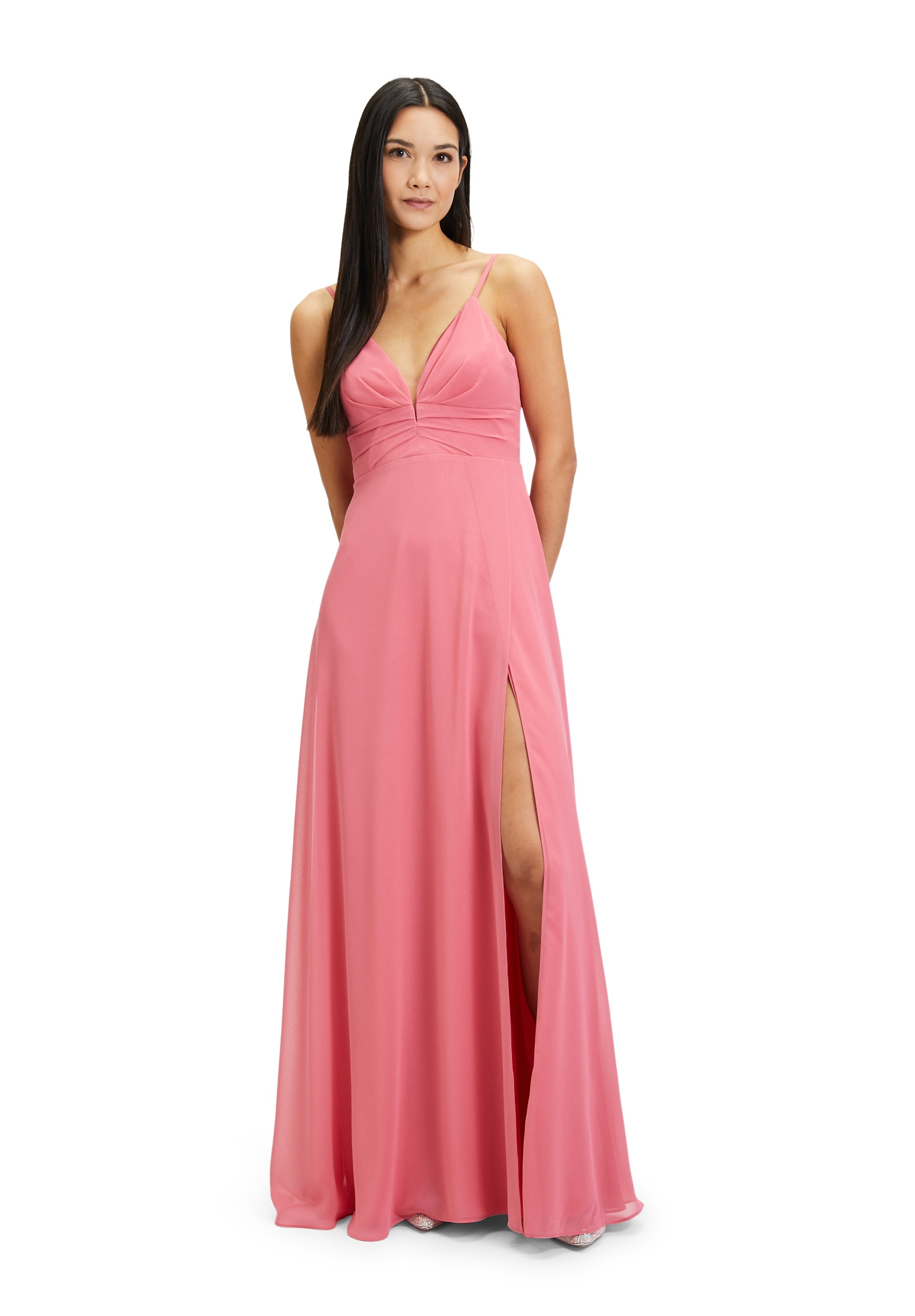 Chiffonkleid »Vera Mont Chiffonkleid mit V-Ausschnitt«, Falten