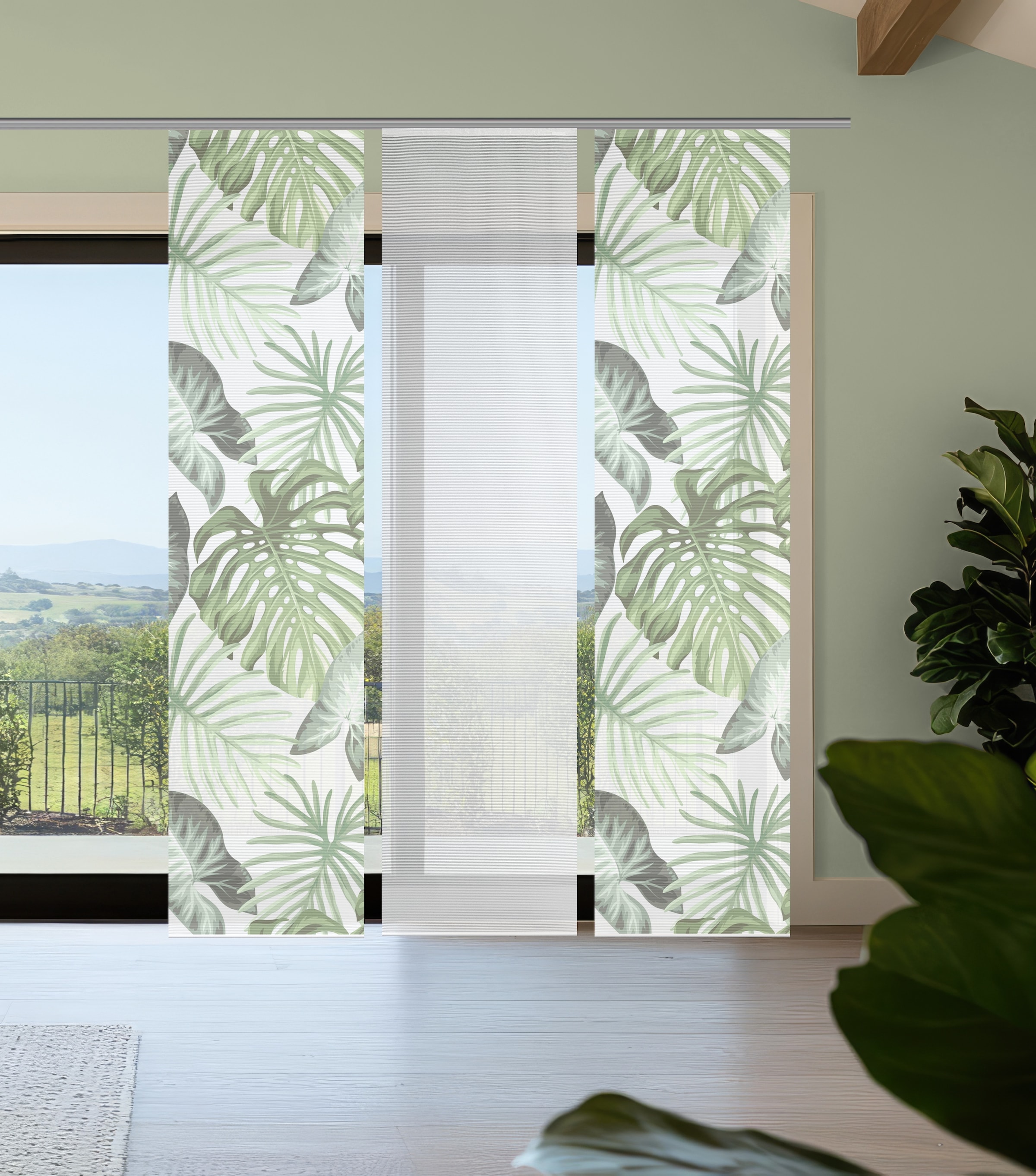 Vision S Schiebegardine "SANJA" Paneelwagen 3 Stk. tlg. Schiebevorhang,Bamb günstig online kaufen