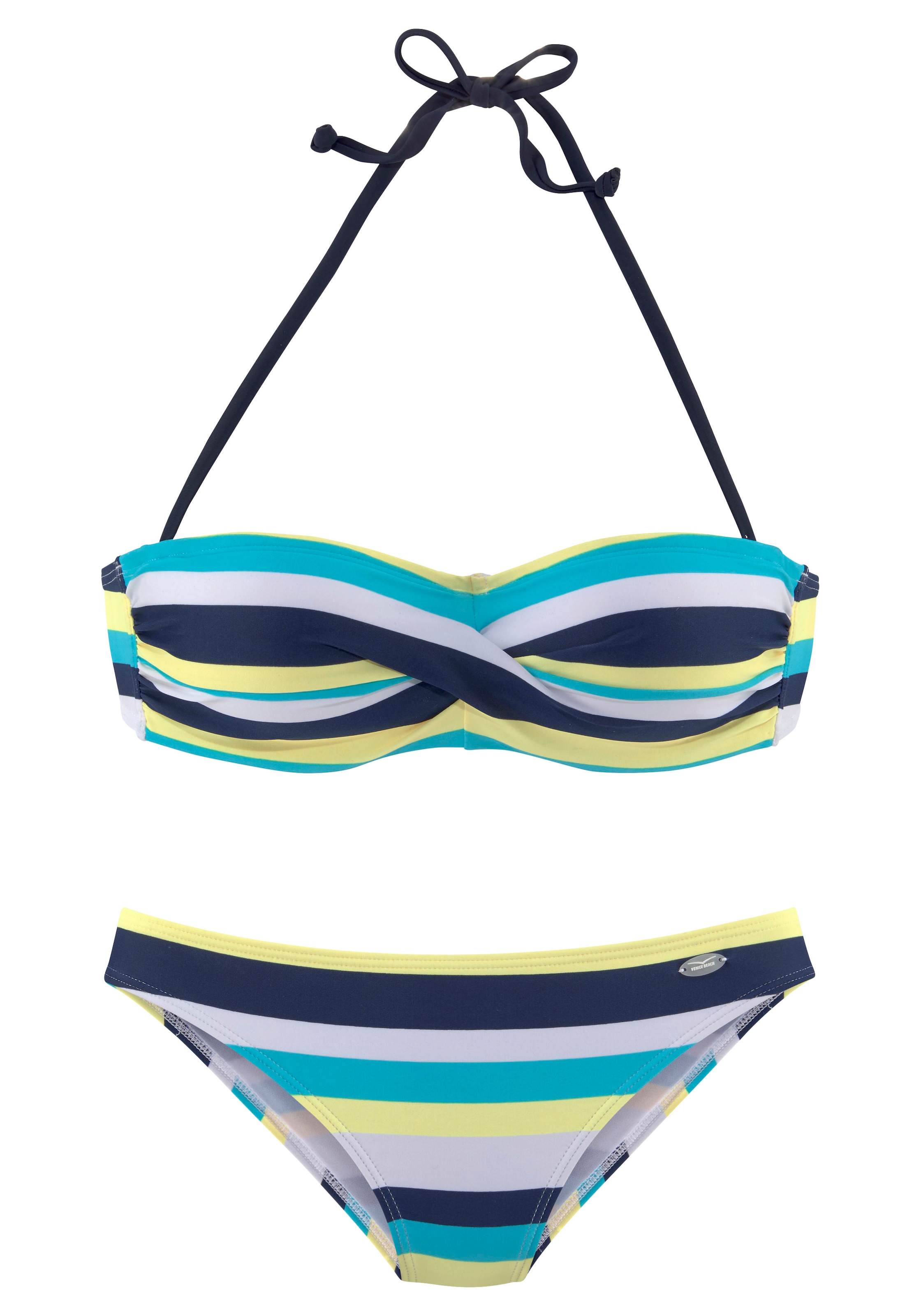 Venice Beach Bandeau-Bikini, mit Streifen