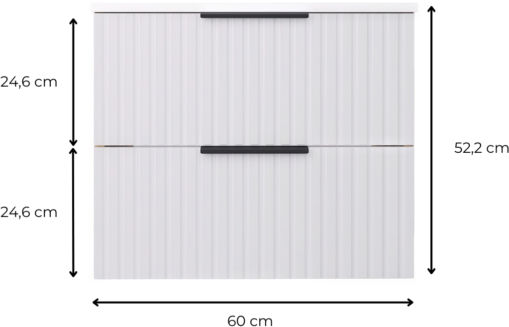 welltime »TIBU mit Waschbecken. 2 Schubladen. 2 Breiten (60/80cm) und 4 Farben« Badschrank mit Waschbecken, Softclose, Maße B/H/T: 61/53/47 cm