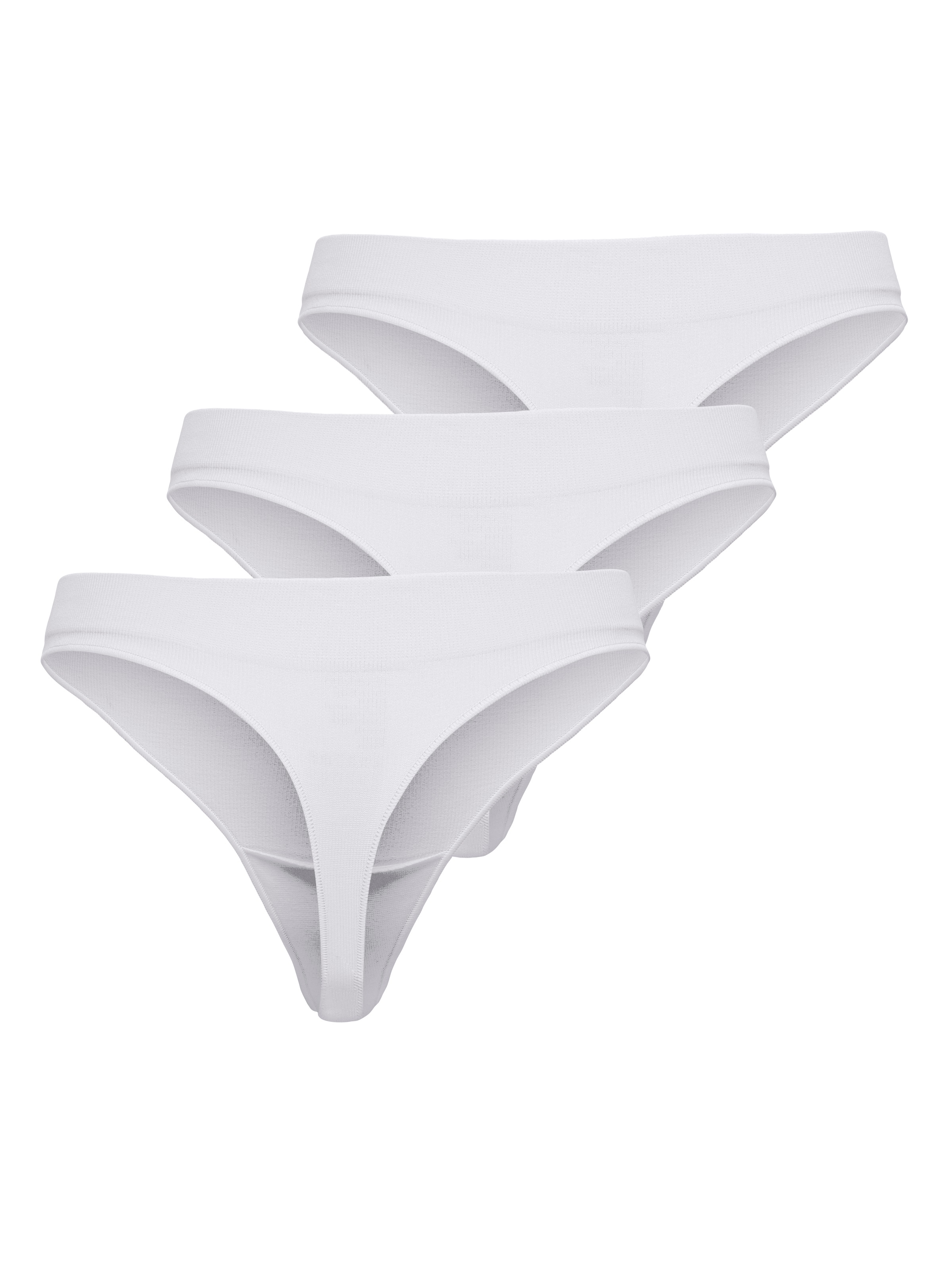 ONLY T-String »ONLVICKY RIB S-LESS THONG 3-PK NOOS«, (Packung, 3 St.)