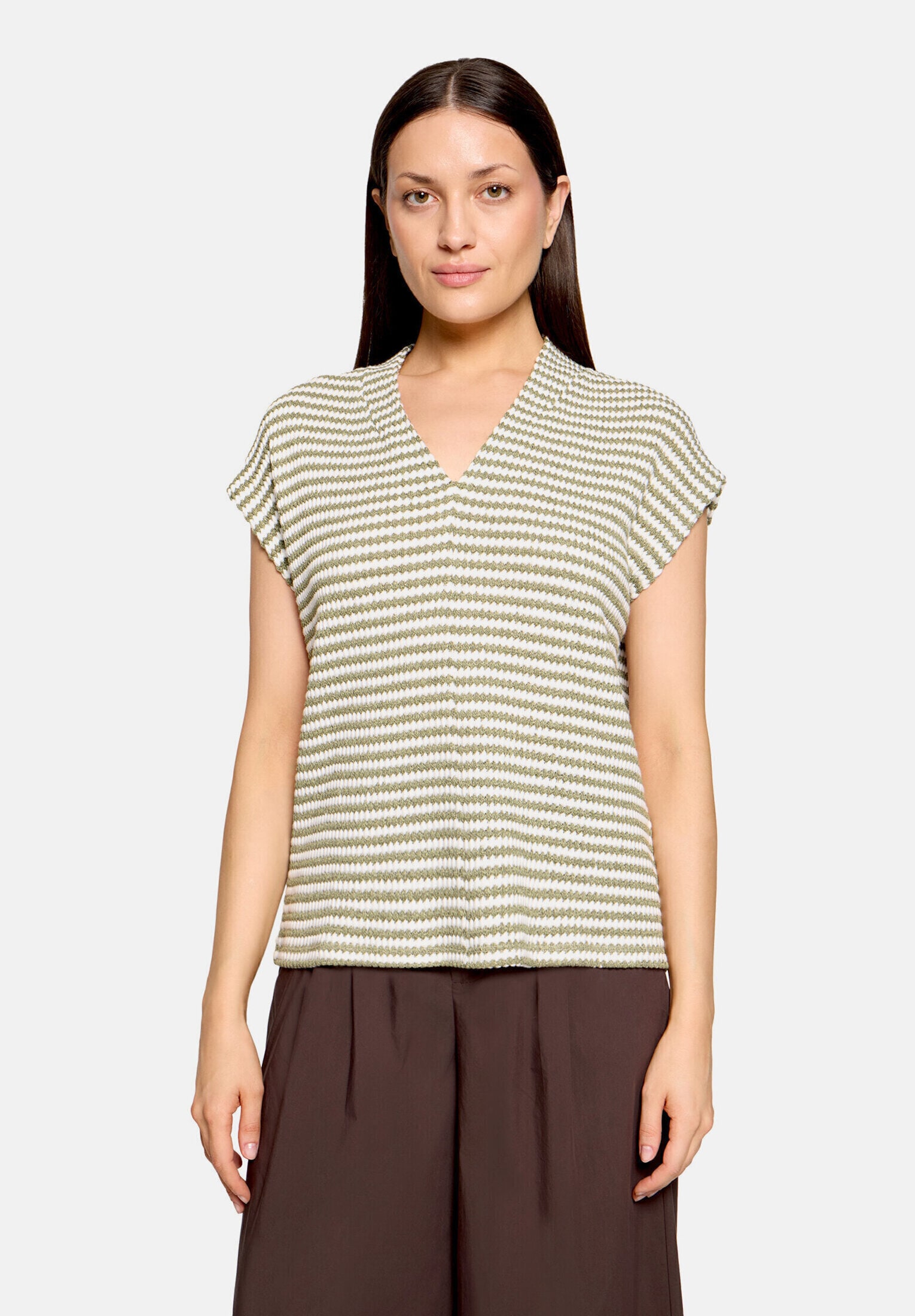 Cartoon Kurzarmshirt »Damen mit V-Ausschnitt« 1
