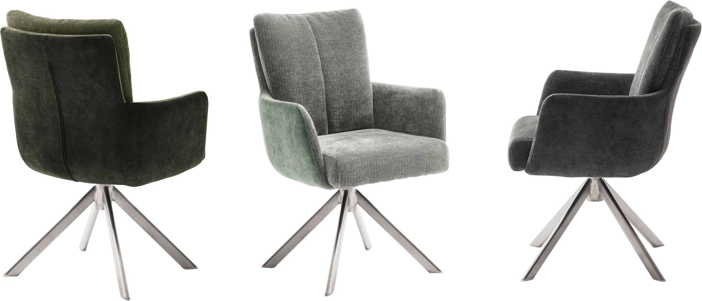 MCA furniture Esszimmerstuhl »MALIA«, (Set, 2 Stck), 360° drehbar, Taschenfederkern, Sitzhöhe ca. 49 cm