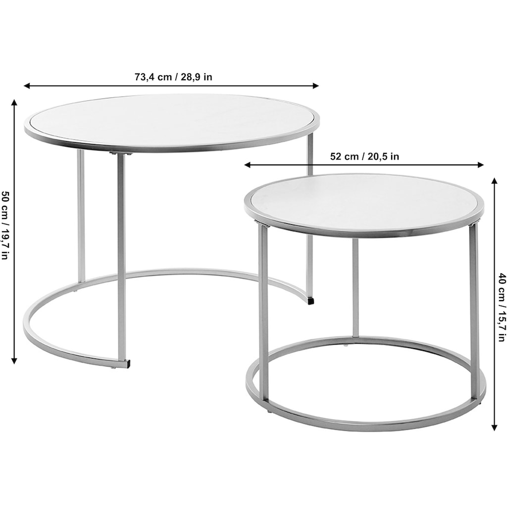 Jahnke Couchtisch, (2 St.), Couchtisch, Beistelltisch, Nachttisch in edlem Look