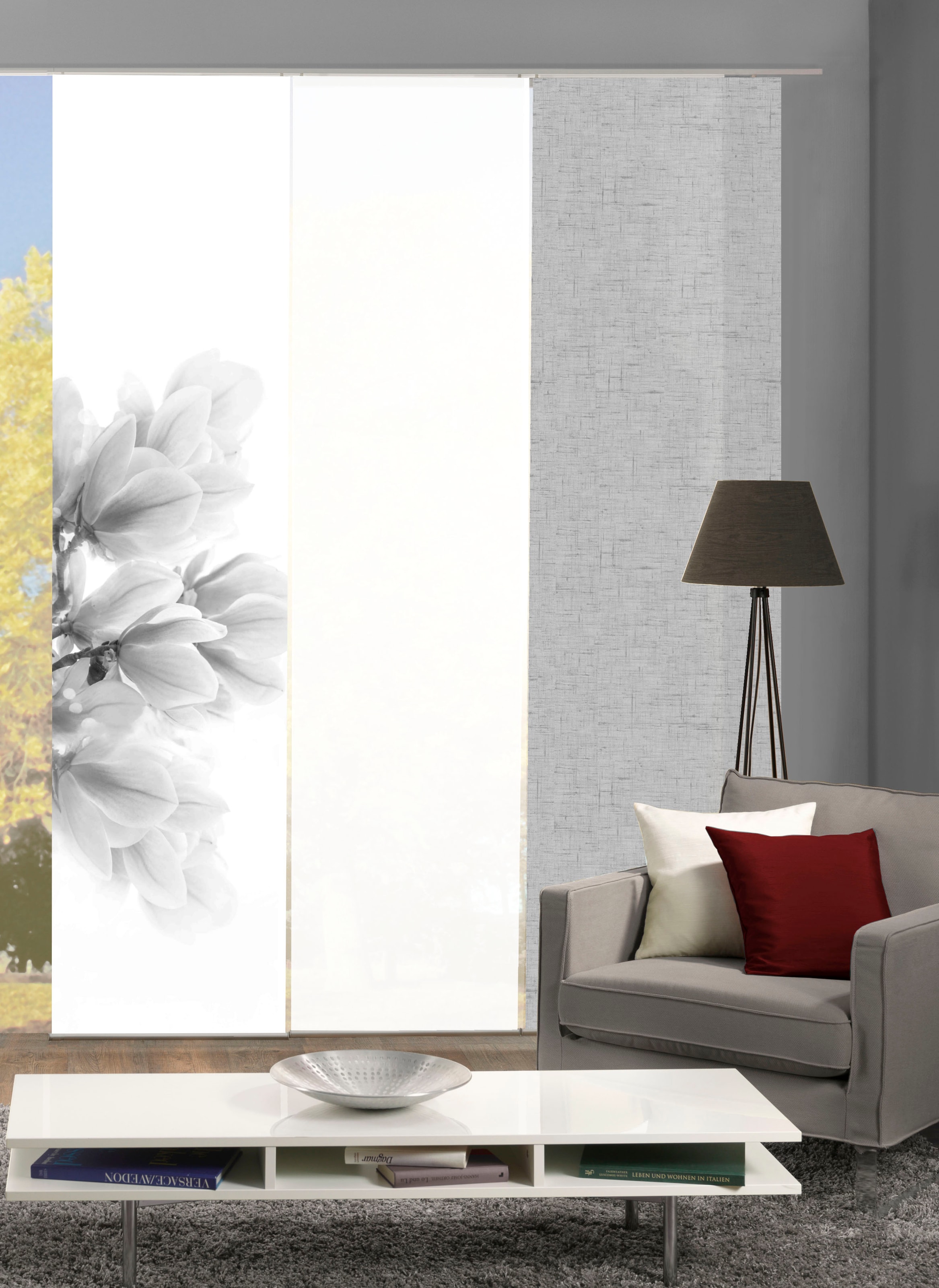 HOME WOHNIDEEN Schiebegardine "KESSI 3er SET" Paneelwagen 3 Stk. tlg. Schie günstig online kaufen