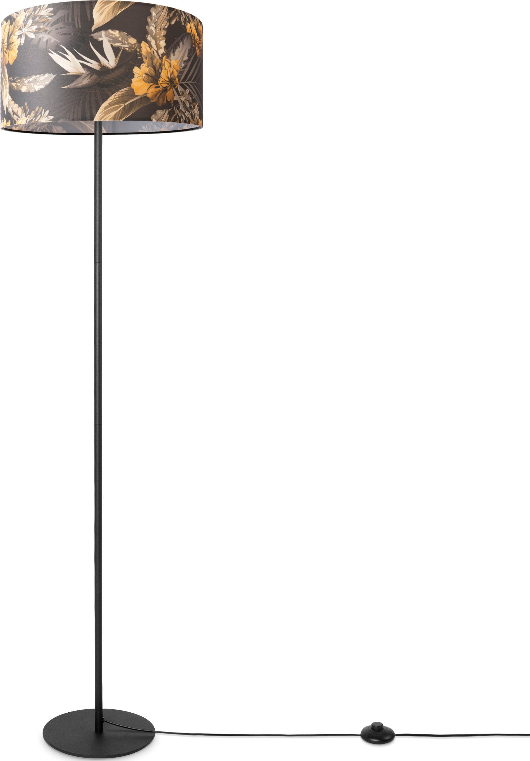 Paco Home Stehlampe »Luca Flower«, Leuchtmittel E27 | ohne Leuchtmittel, Standlampe Stoff Lampenschirm Wohnzimmer Textil Schirm Blumen Muster