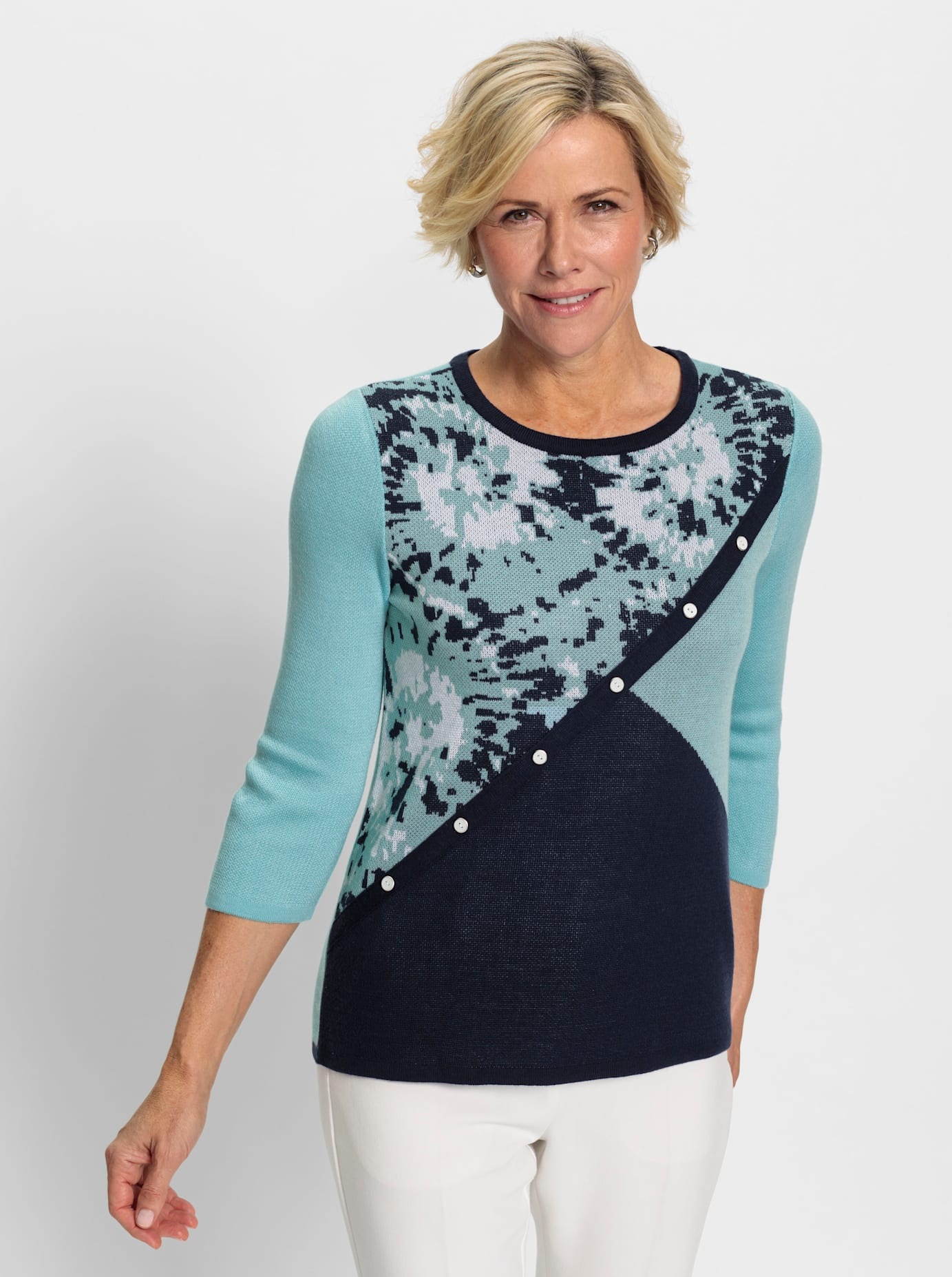 Classic Rundhalspullover »Jacquard-Pullover«