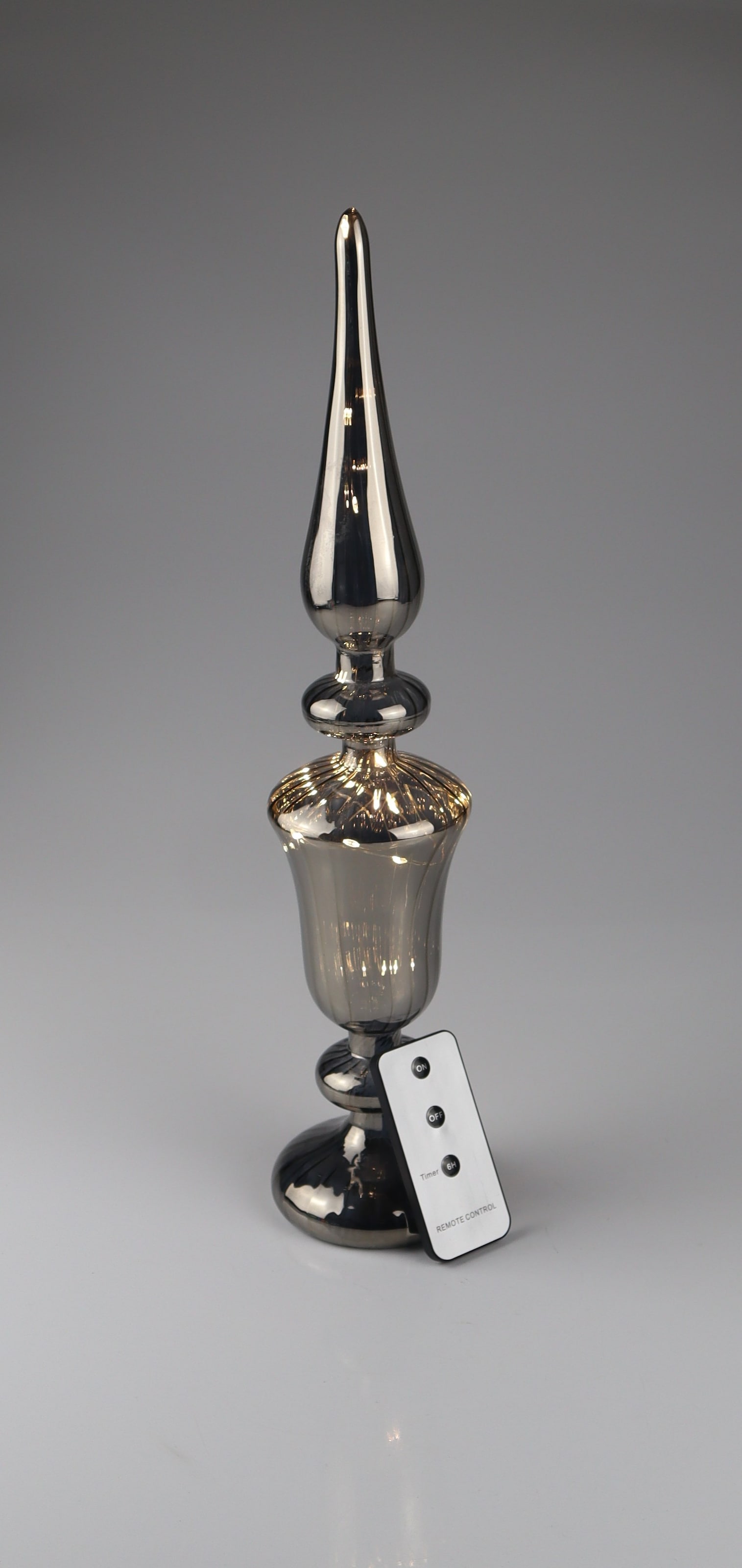 AM Design LED Dekoobjekt "Glas-Zapfen rauch, 20 Lichter" 11x49 cm