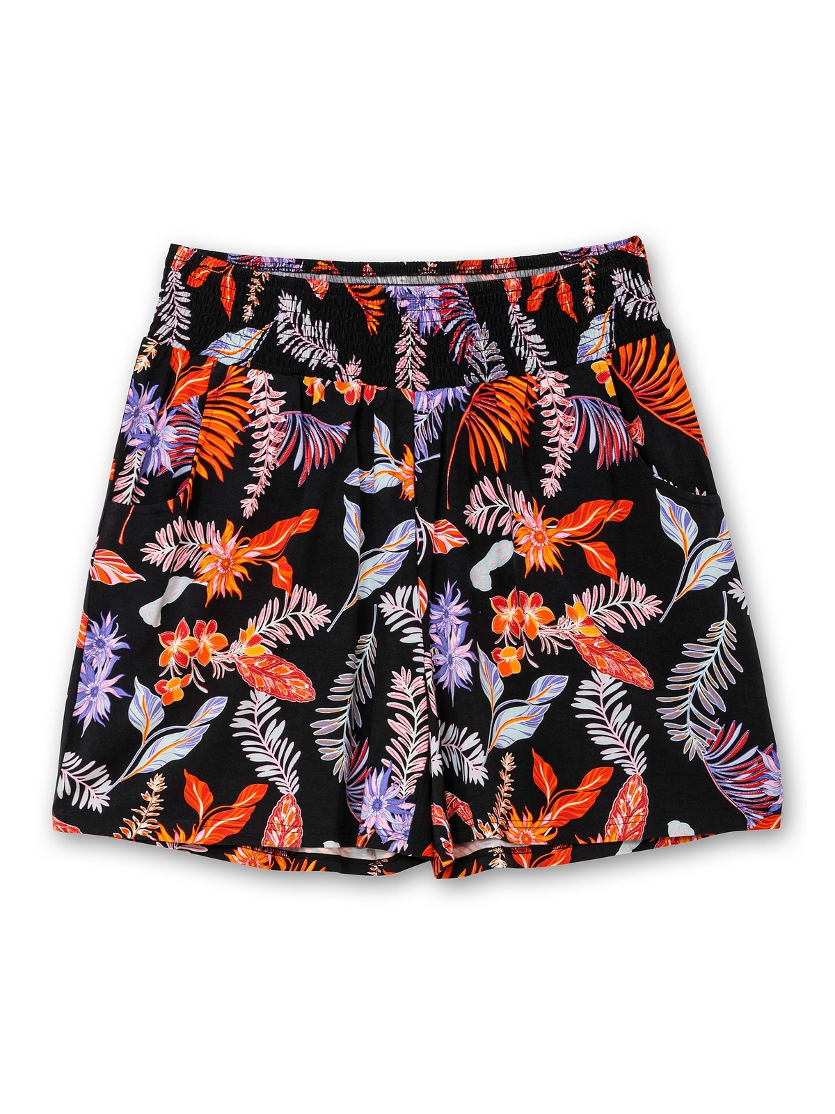 Sheego Shorts »Große Größen«, mit Blätterprint und Smokbund