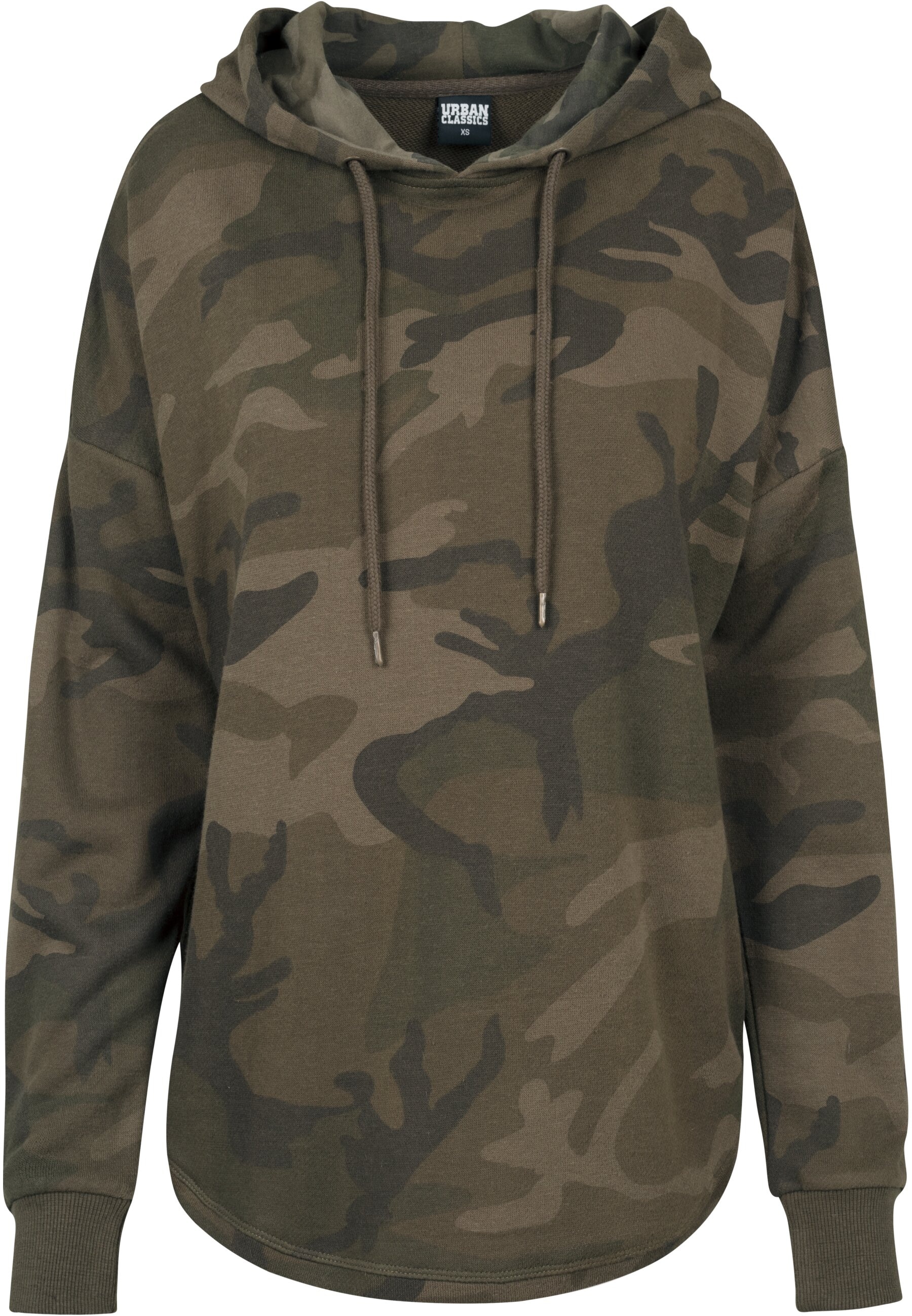 URBAN CLASSICS Rundhalspullover "Urban Classics Damen Ladies Oversized Camo Hoody"