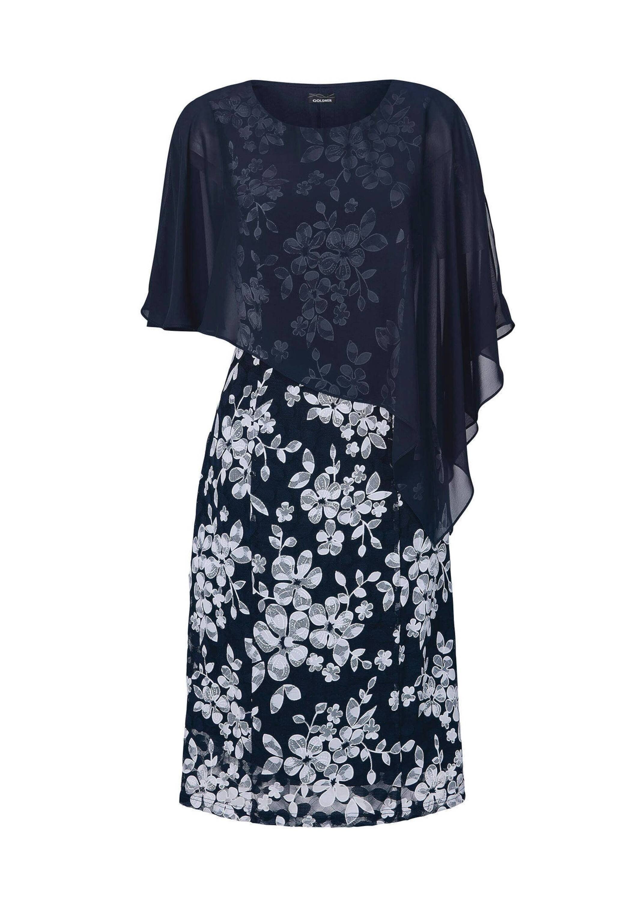 GOLDNER Etuikleid "Kurzgröße Kleid aus Spitze mit Chiffonüberwurf" Ohne günstig online kaufen