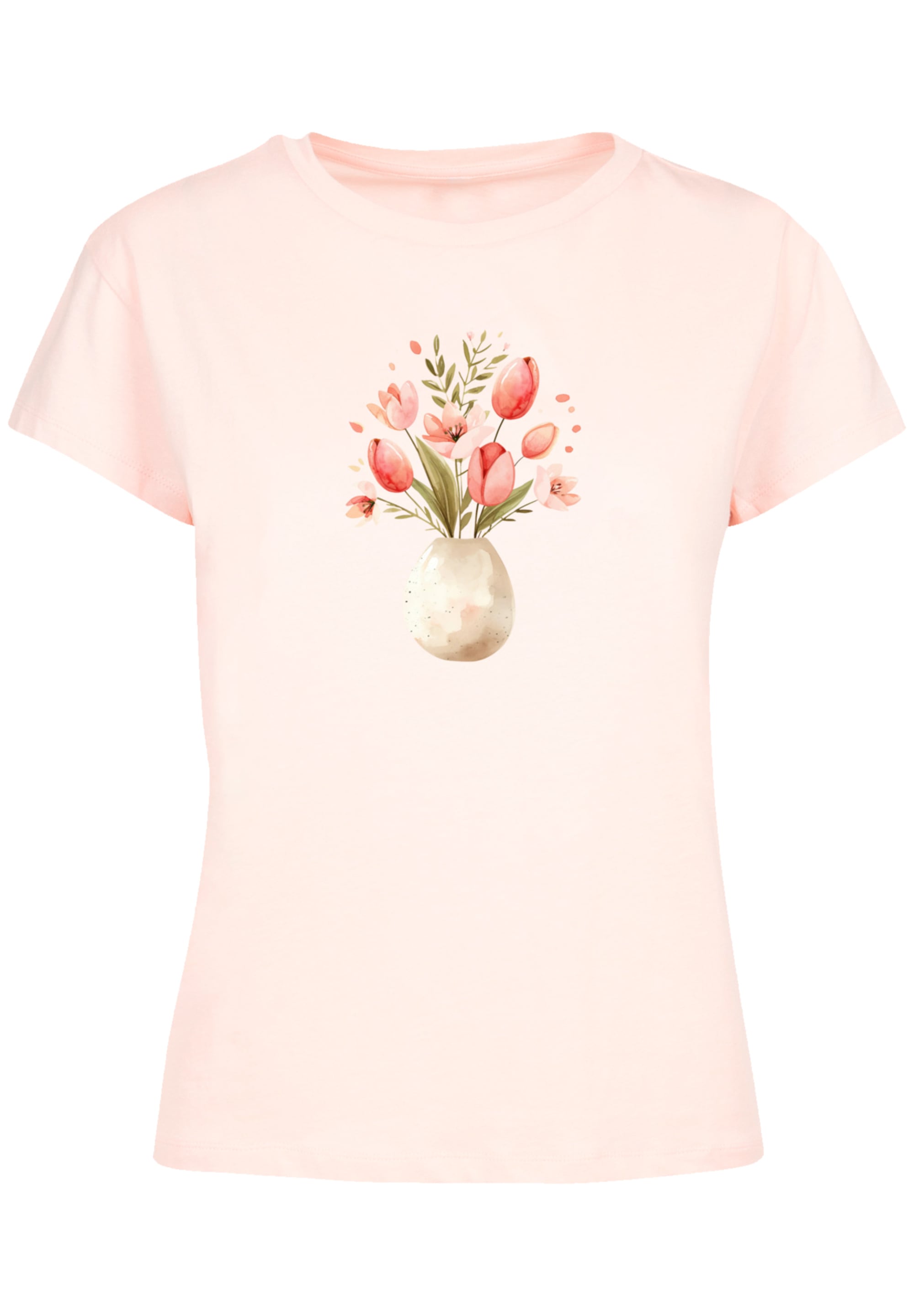 F4NT4STIC T-Shirt »Rosa Frühlingsblumenstrauß in Vase«, Premium Qualität